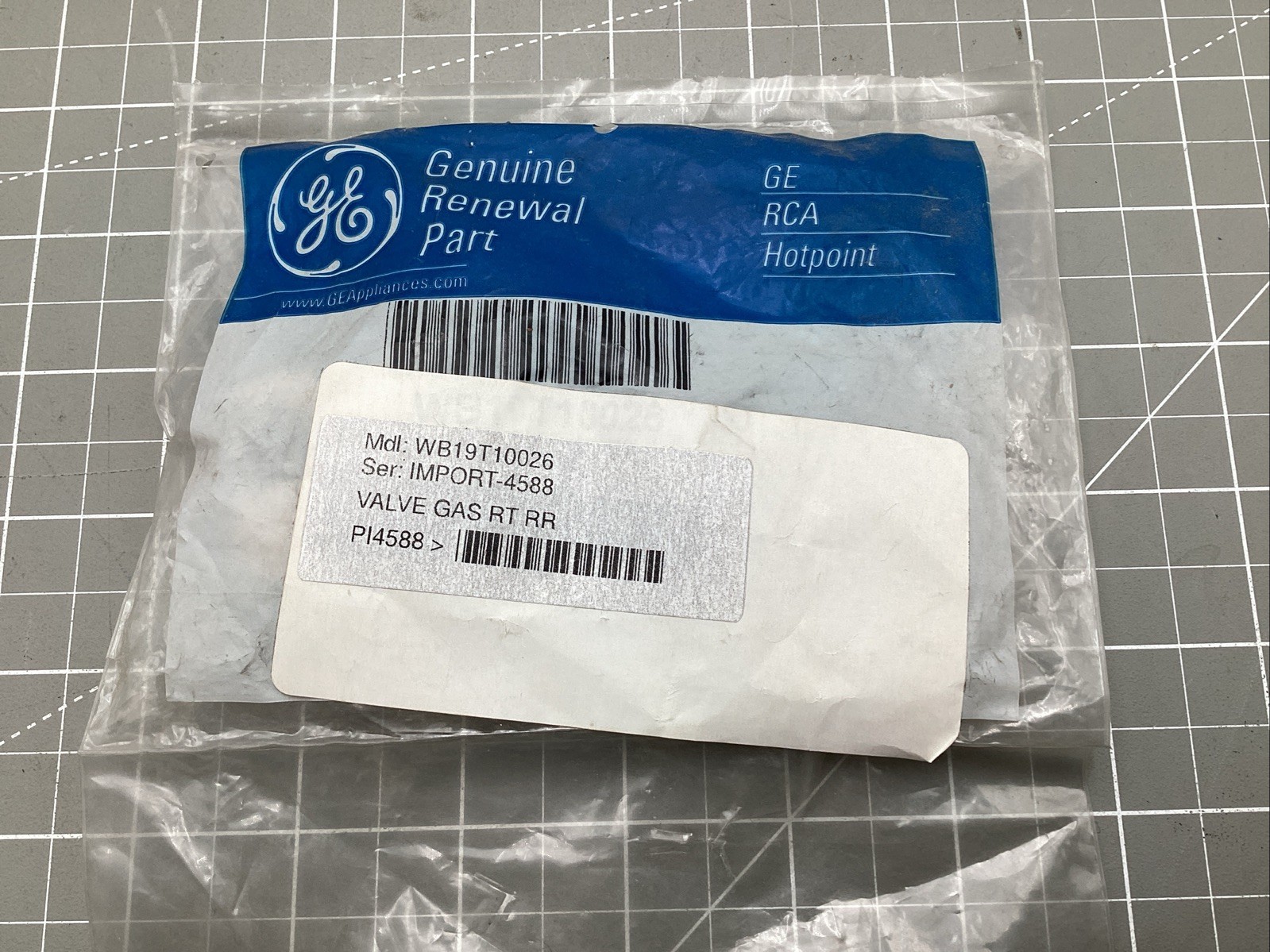 WB19T10026- *New In Bag* Genuine OEM GE Gas Valve RR Burner *FREE SHIPPING*