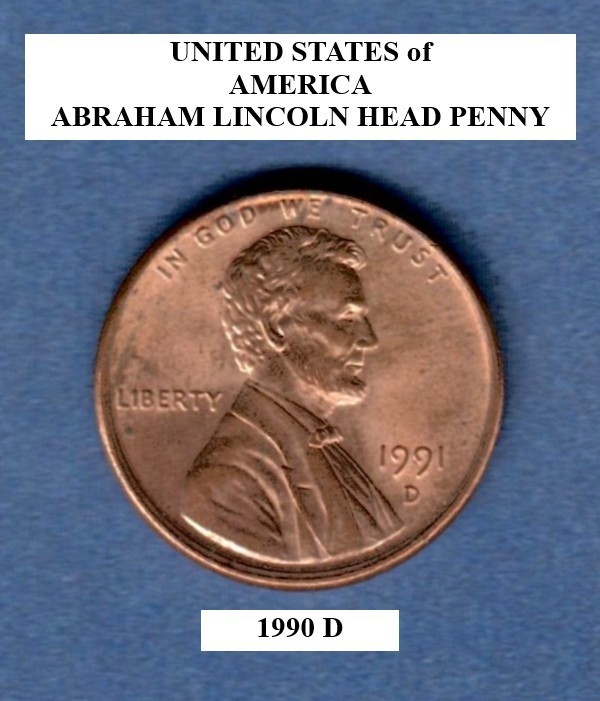 1991 D Lincoln Head, Memorial 1¢ Penny "Circulated" Actual Coin Shown *FREE S&H*