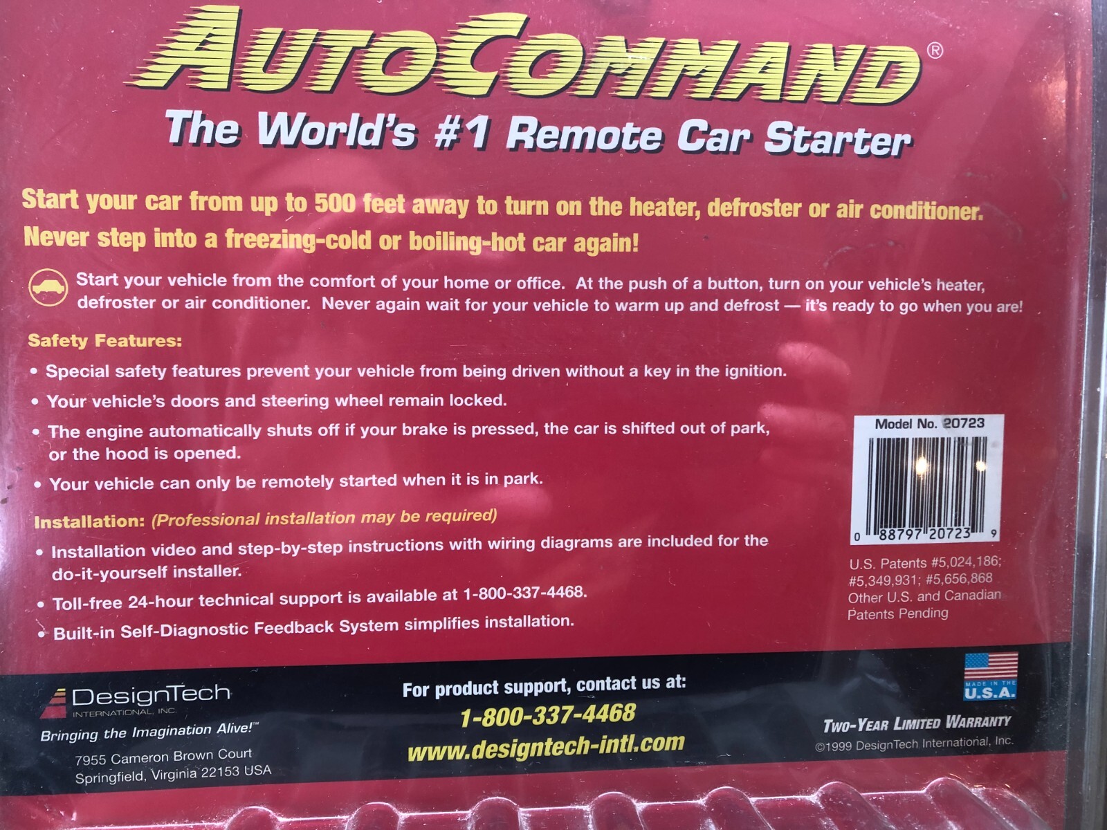 DesignTech AutoCommand Remote Car Starter NEW OPEN BOX