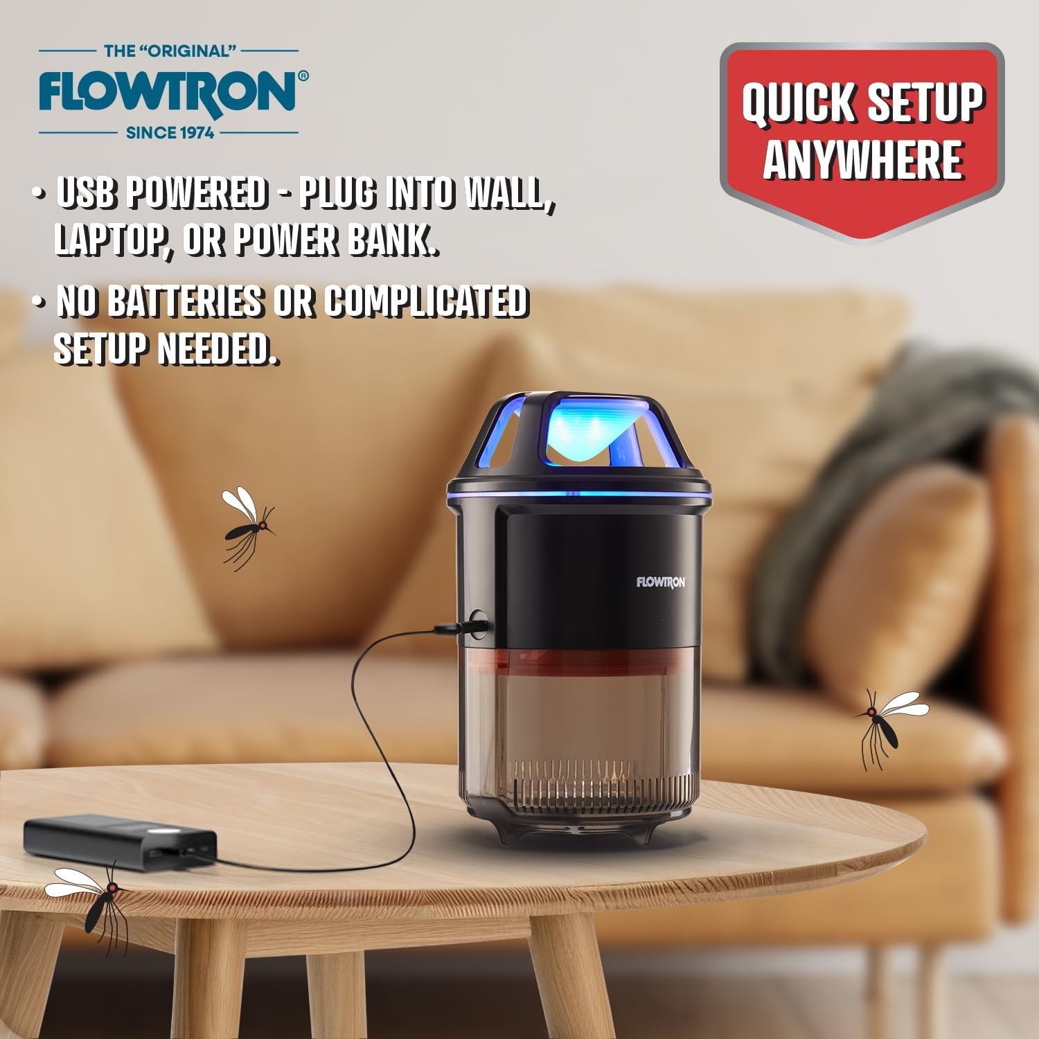 Flowtron Indoor Bug Trap with Quiet Fan & 860 SqFt Coverage