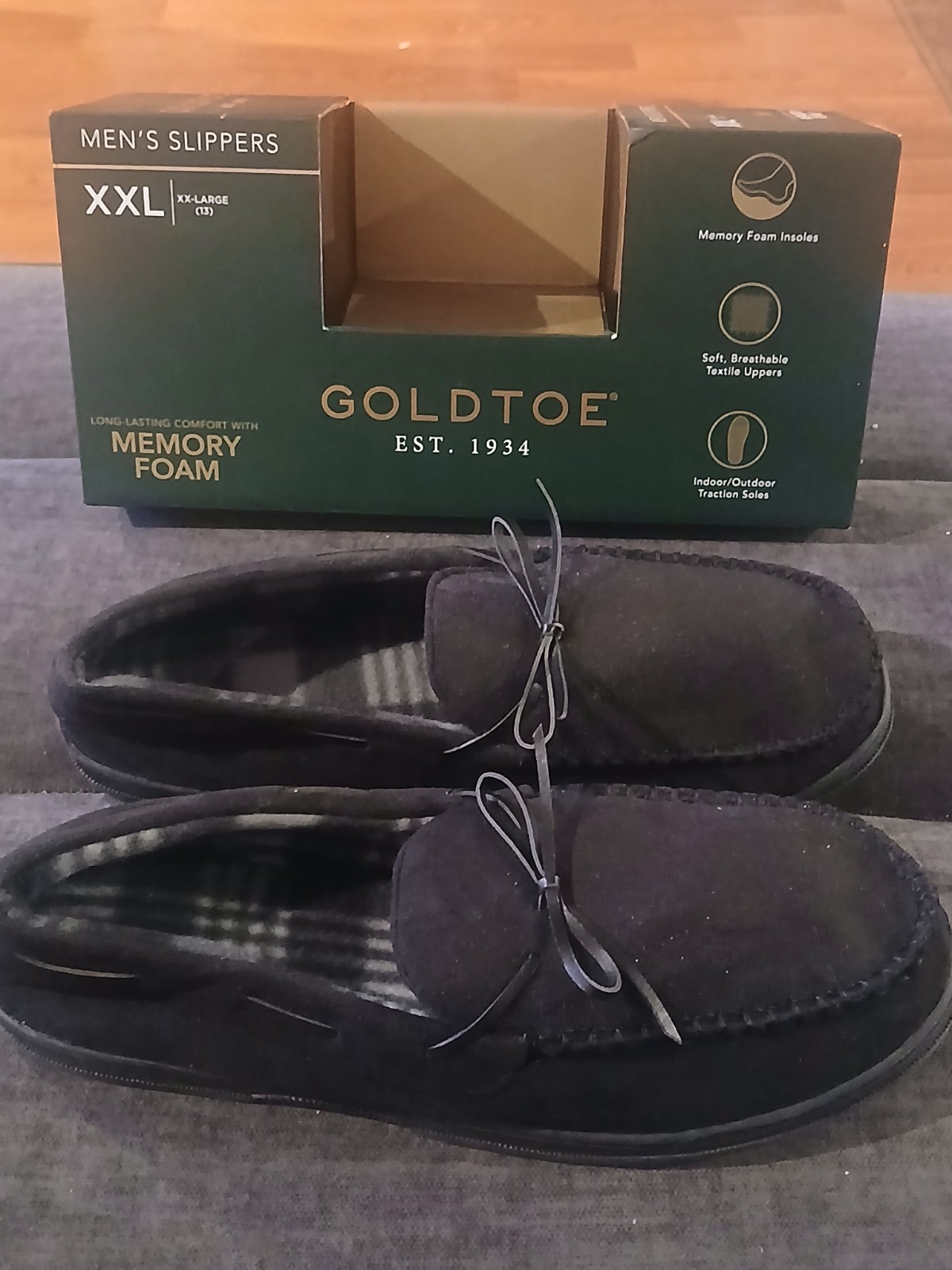 Goldtoe Memory Foam Indoor/outdoor Traction Men's XXL size 13 Black
