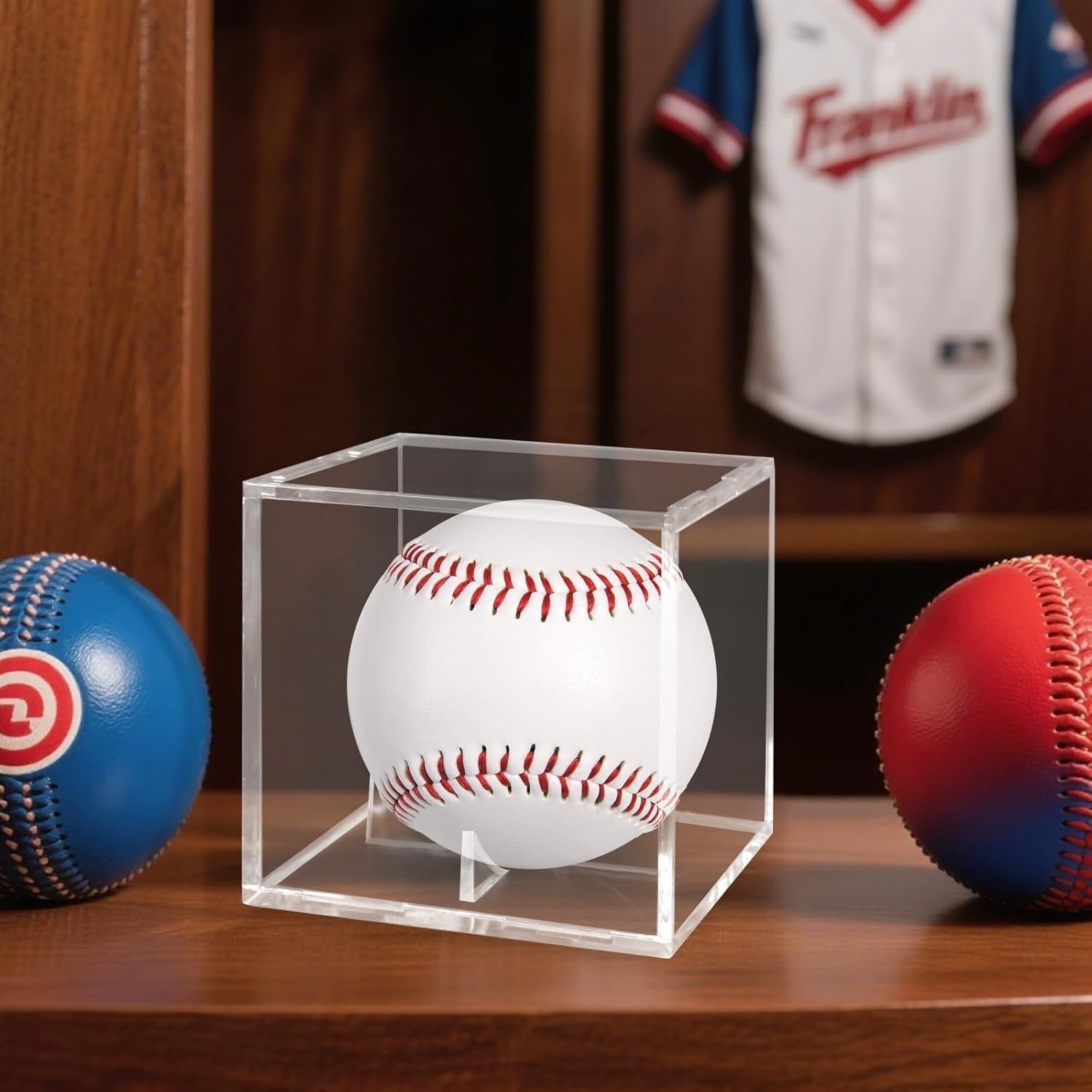 Durable Acrylic Baseball Display Cases: Stackable Design for Collectors (2 Pack)