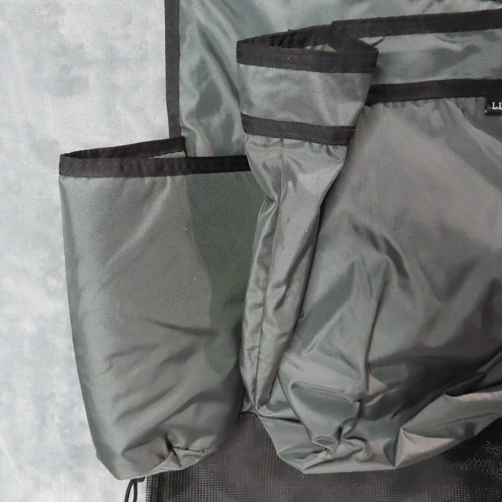 LL Bean Car Seat Organizer Hanging Storage Bag Large Nylon Mesh Multiple Pockets