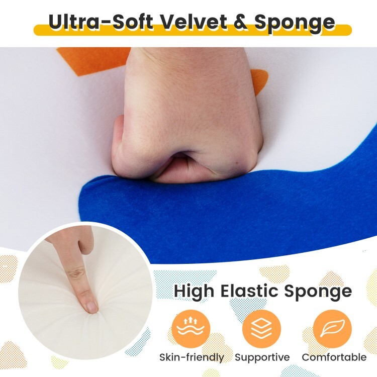Light Weight Ergonomic Kids Sofa Chair Toddler Armchair w/Armrest & Extra Pillow