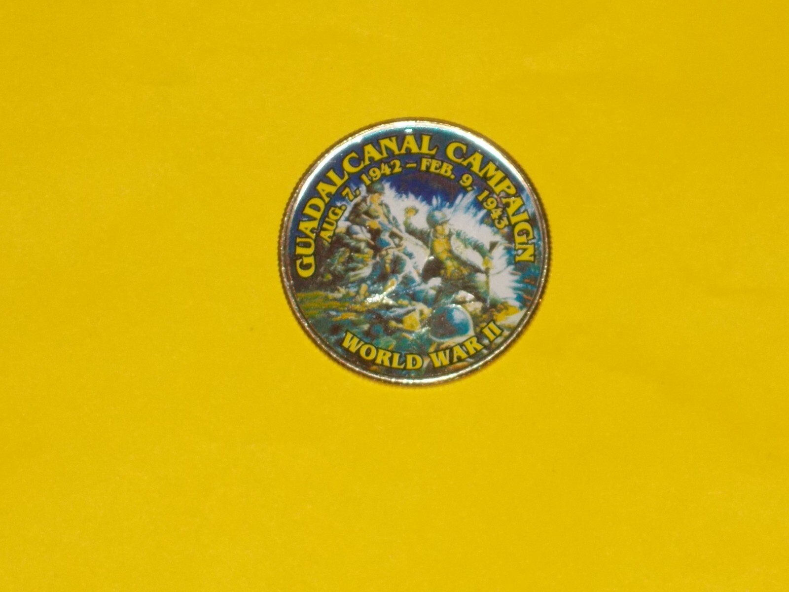 Colorized Kennedy Half Dollar - World War 2 - Guadalcanal Campaign K376