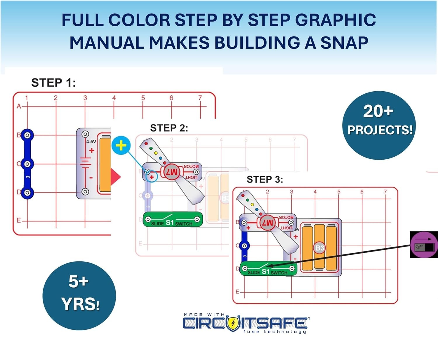 Beginner, Electronics Exploration Kit, Stem Kit for Ages 5-9 SCB-20
