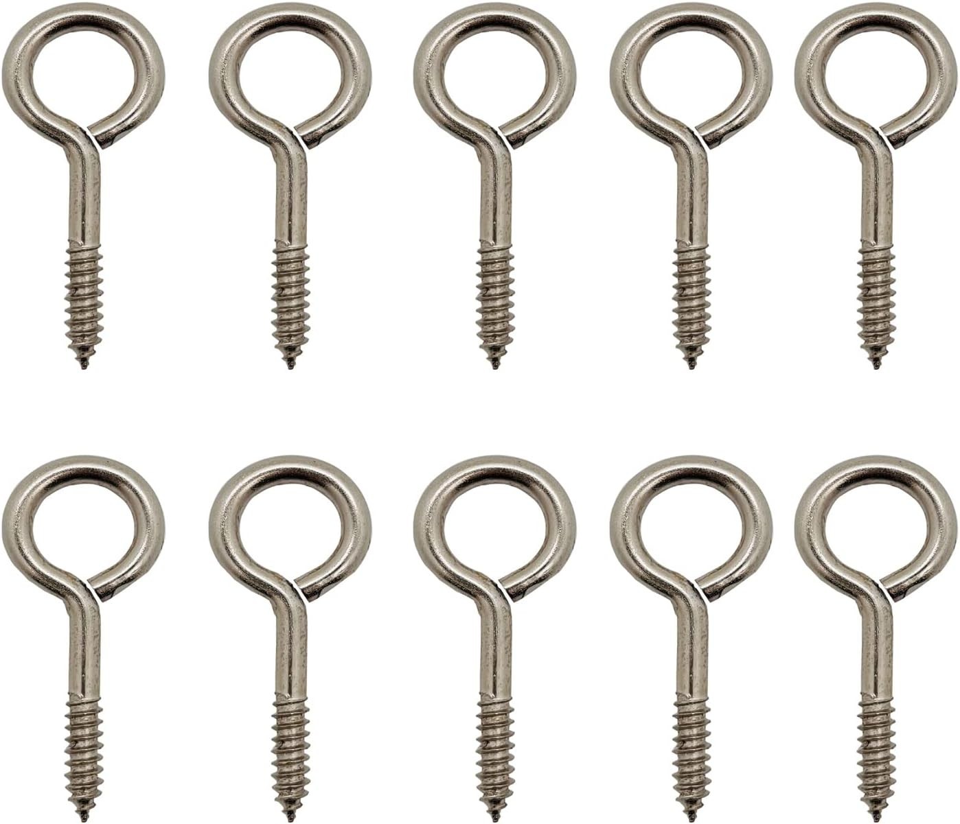 Screw Eyes, 2 Inch Metal Eye Hook, Zinc Plated Self Tapping Screw Hooks Ring,