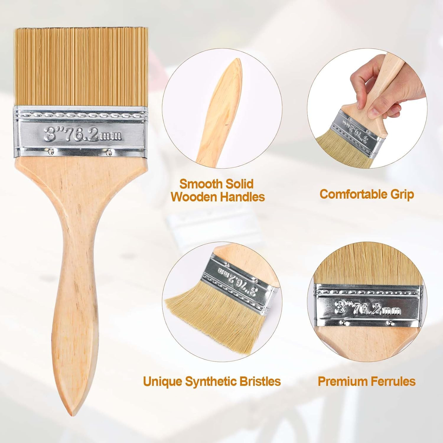 7" Deck Stain Brush Applicator,  Wood Stain Brush with 60" Long Handle, Stain...