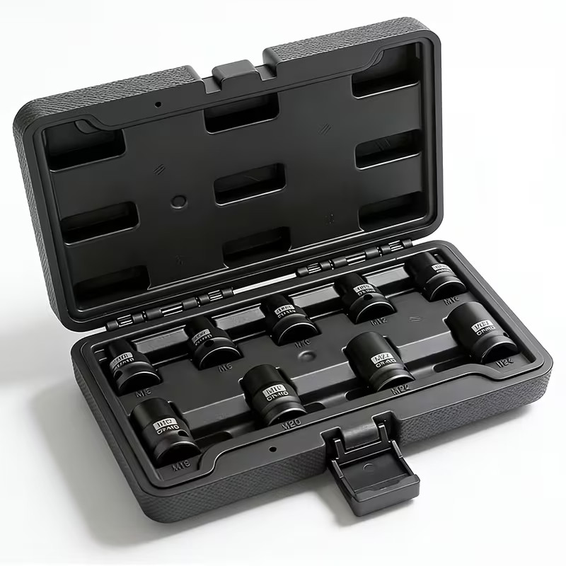 9-Piece Socket Set — Includes Toolbox