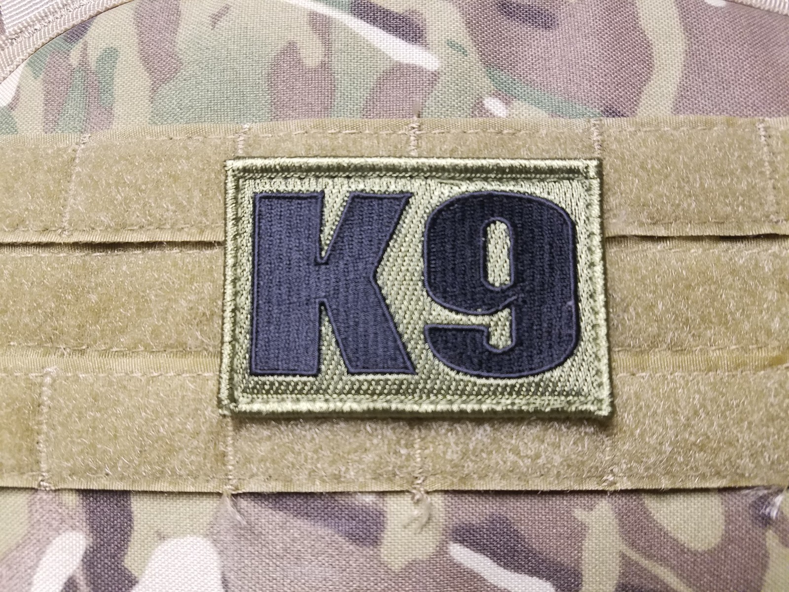 K9 OD Green Black Military Tactical Hook Patch Tracker Handler Unit 2x3
