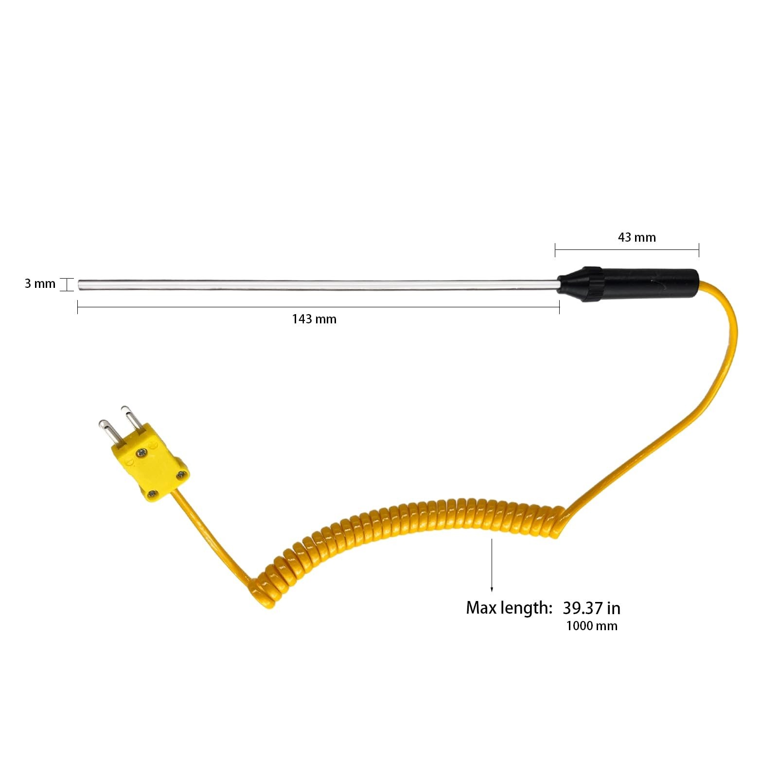 1 Pcs K Type Thermocouple Probe, Handheld Temperature Sensor Thermocouple Pro...