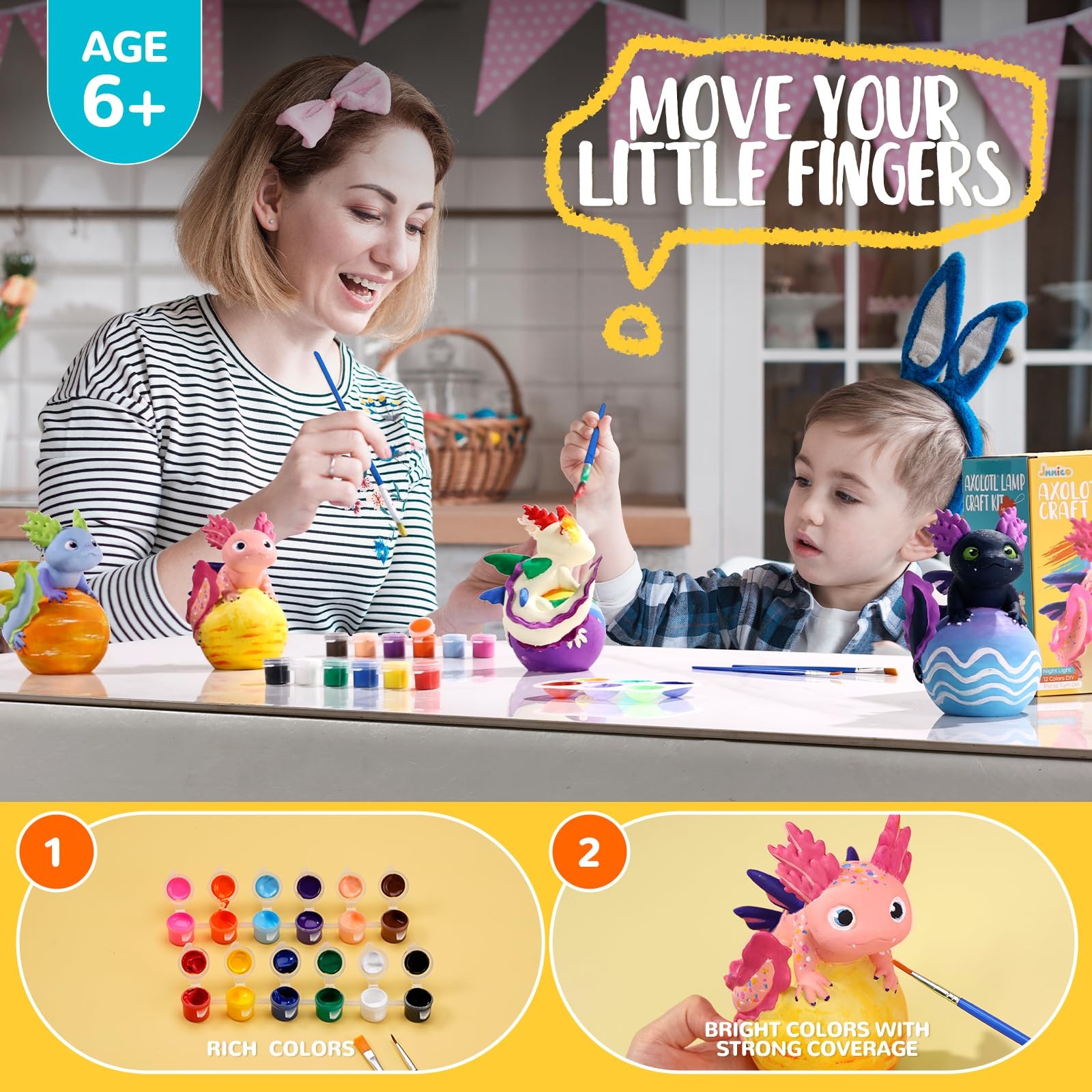 Paint Your Own Axolotl Lamp Kit, Axolotl Crafts Night Light, Arts and Crafts ...