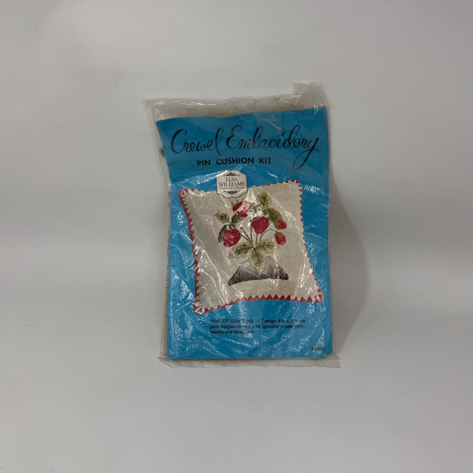 Elsa Williams Crewel Embroidery Pin Cushion Kit Needlepoint 18 Mesh 4.5x3.25