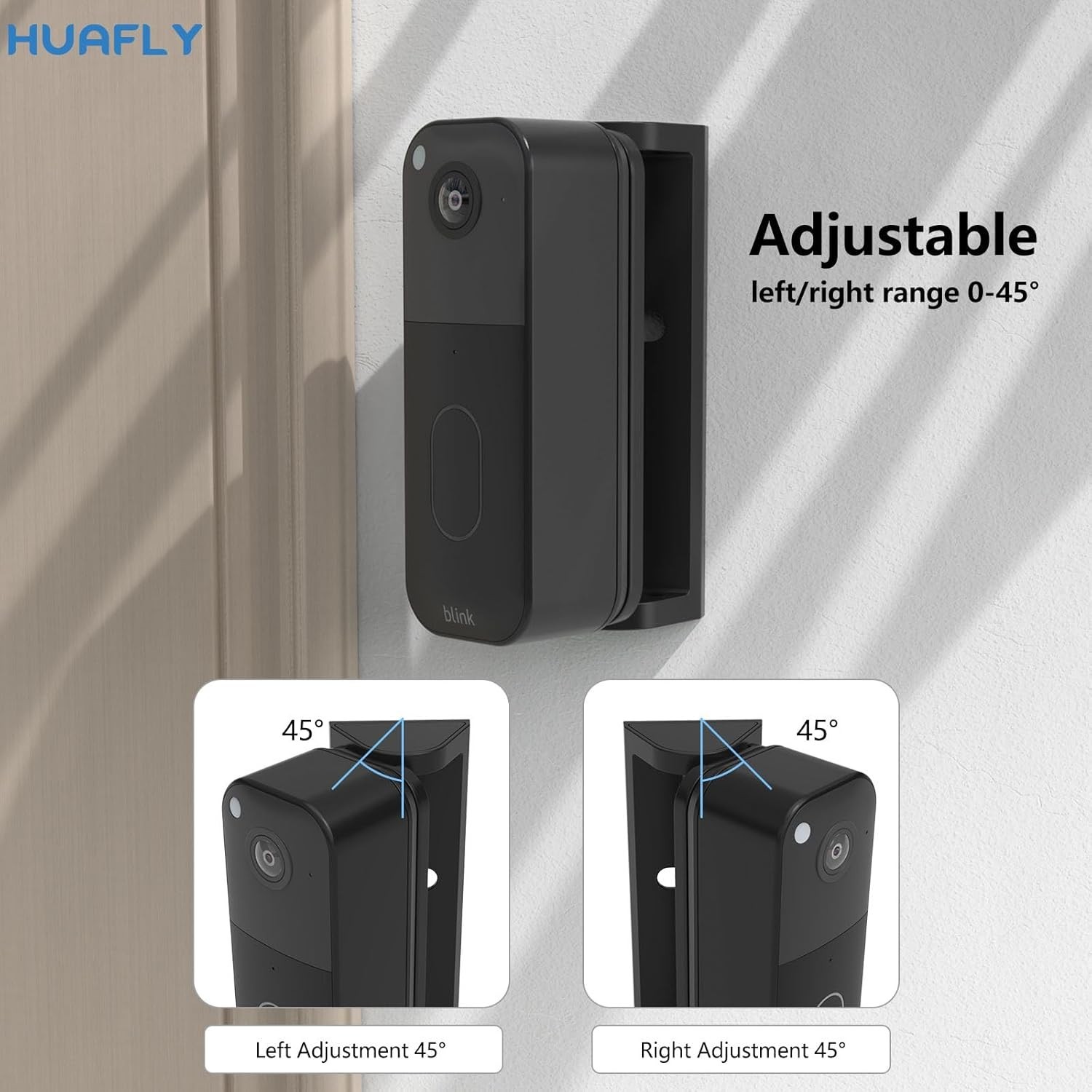 Adjustable Wall Mount for Blink Video Doorbell - Secure & Stylish 0-45° Angle