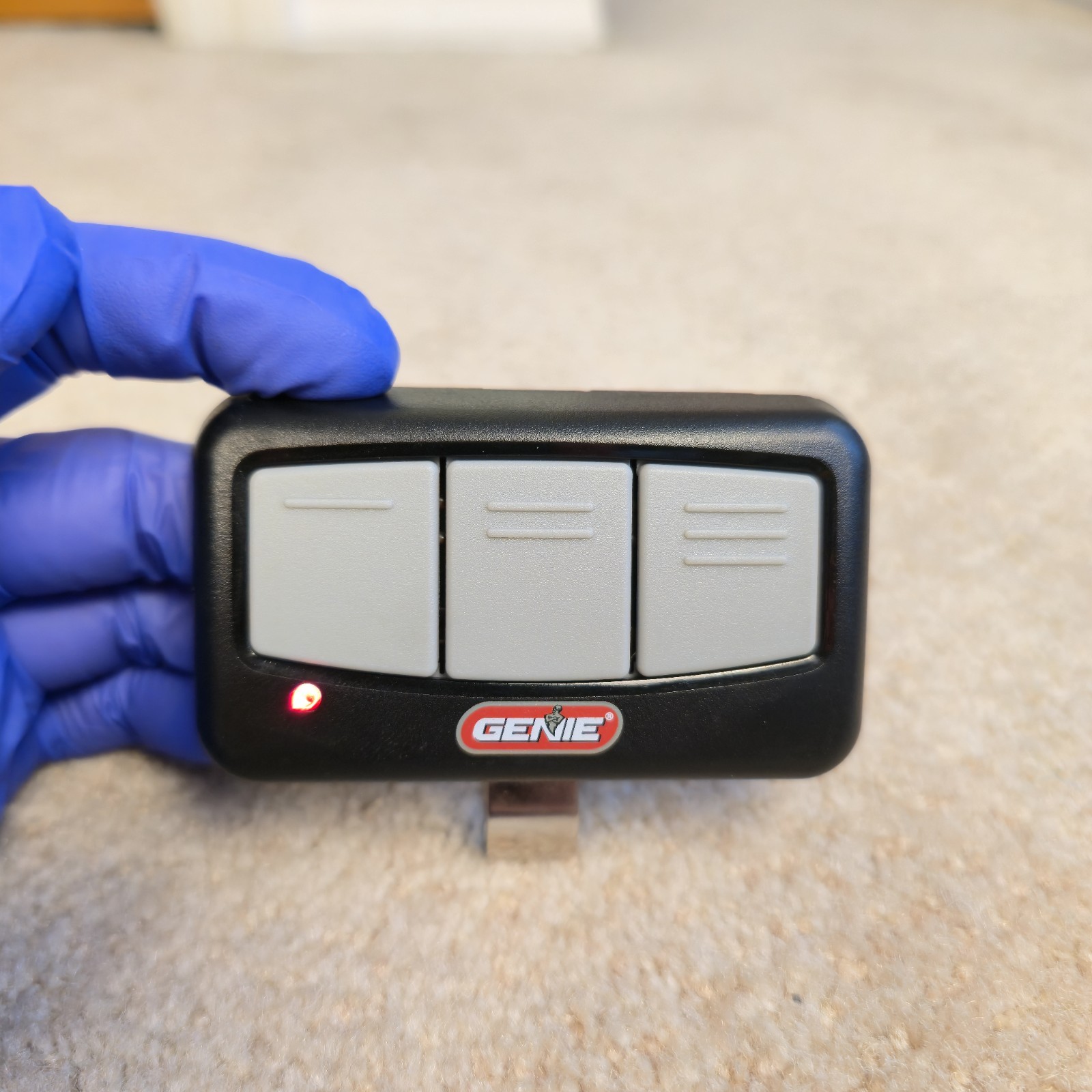 Genie G3BT-R 3 Button Garage Door Remote Black/Gray