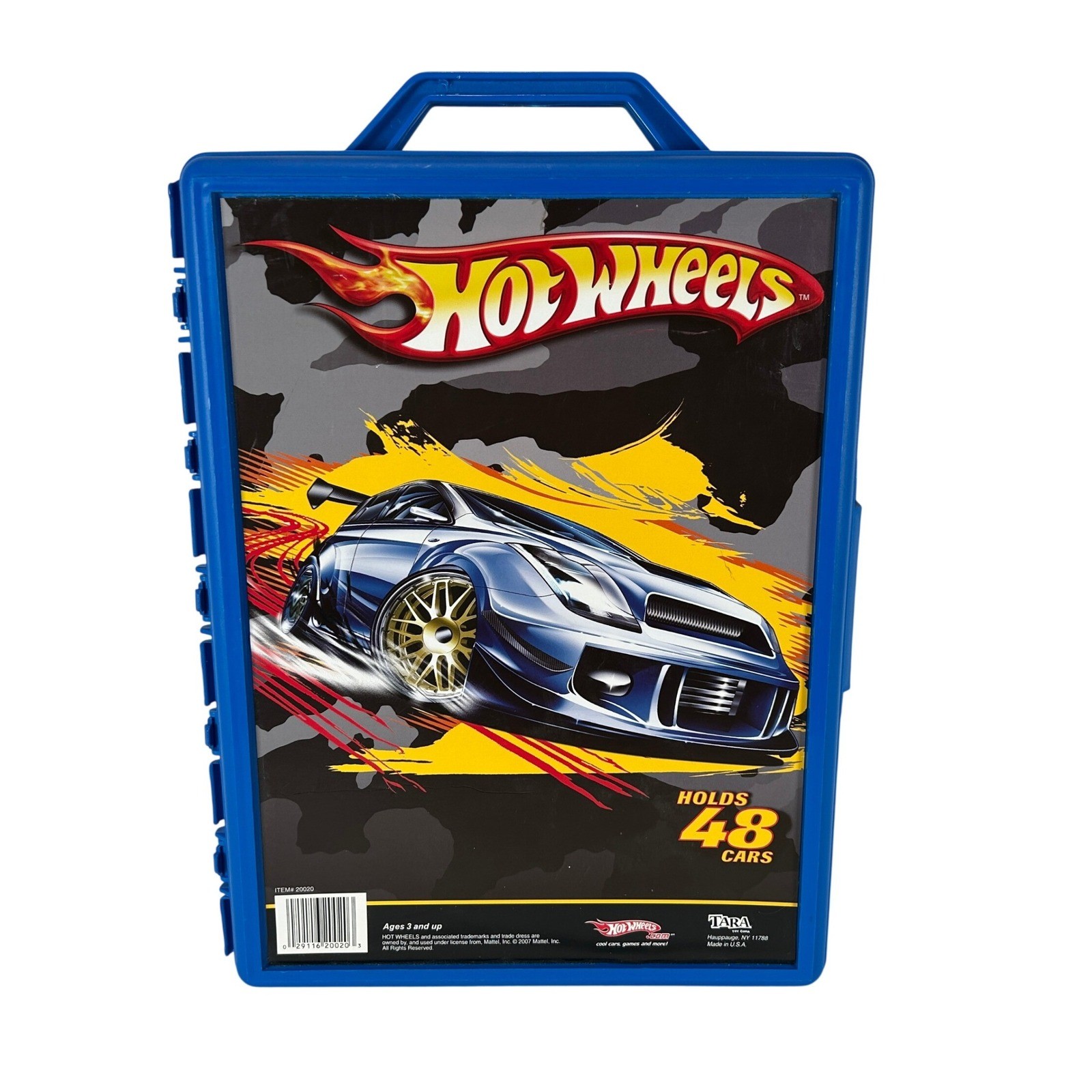 Hot Wheels Blue 48 Car Carrying Case Toy Storage Organizer 2007 Tara Toy 20020