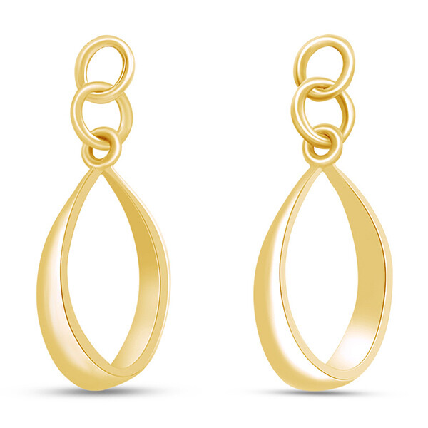 Reversible Drop Dangle Earrings Jackets 14K Yellow Gold Plated Sterling Silver