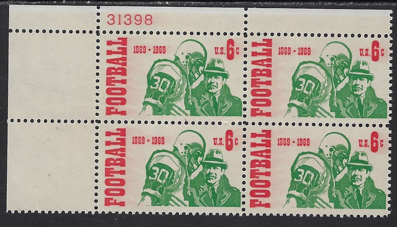 USA - MNH Plate Block of 4 Stamps - 6c Football.....# 1382