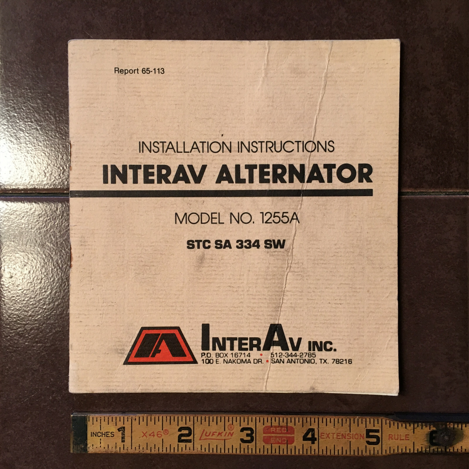 Interav Alternator 1255A Install Booklet