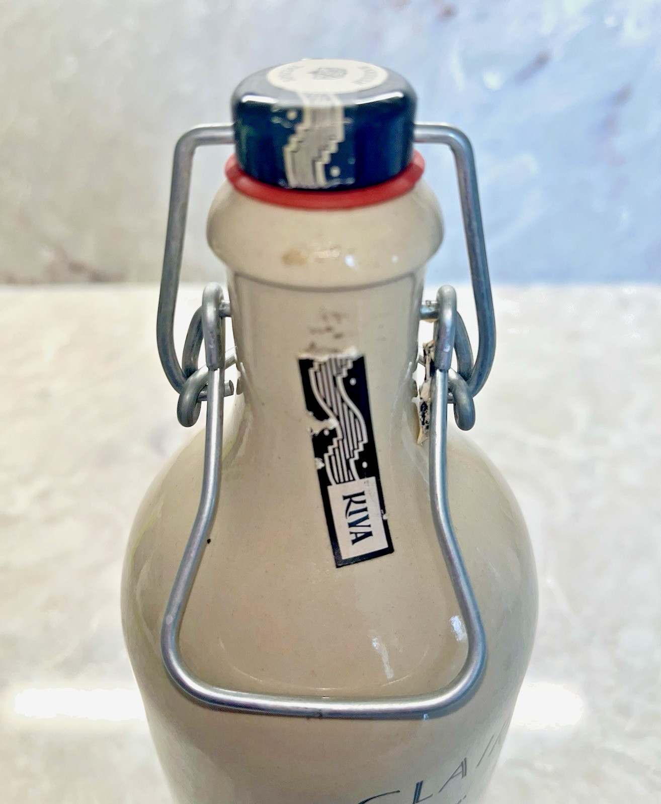 St. Clair Special Reserve KIVA Liqueur Empty Bottle with Bail Latch Pre-Owned