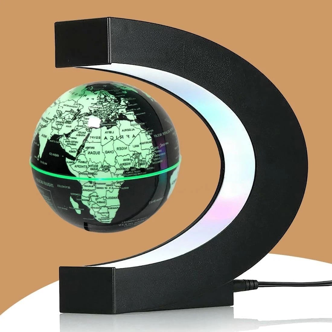 Multicolor Changing Magnetic Levitation Floating Globe - Unique Desk Gadget