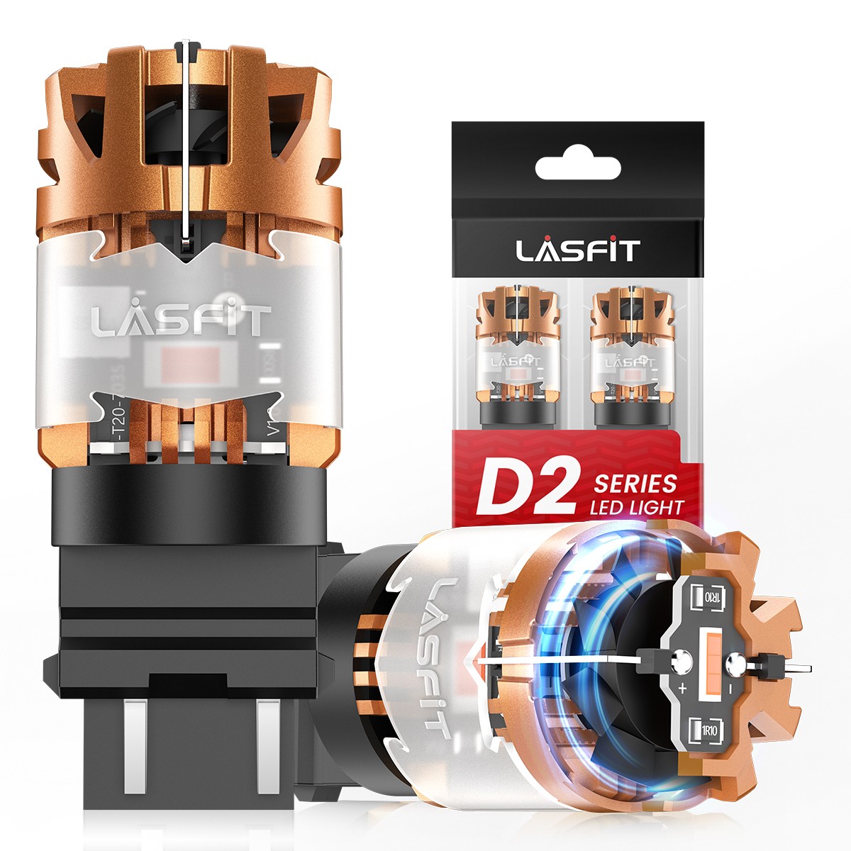 2Pc LASFIT 3157 3357 Red LED Brake Tail Turn Signal Light Bulbs Anti Hyper Flash