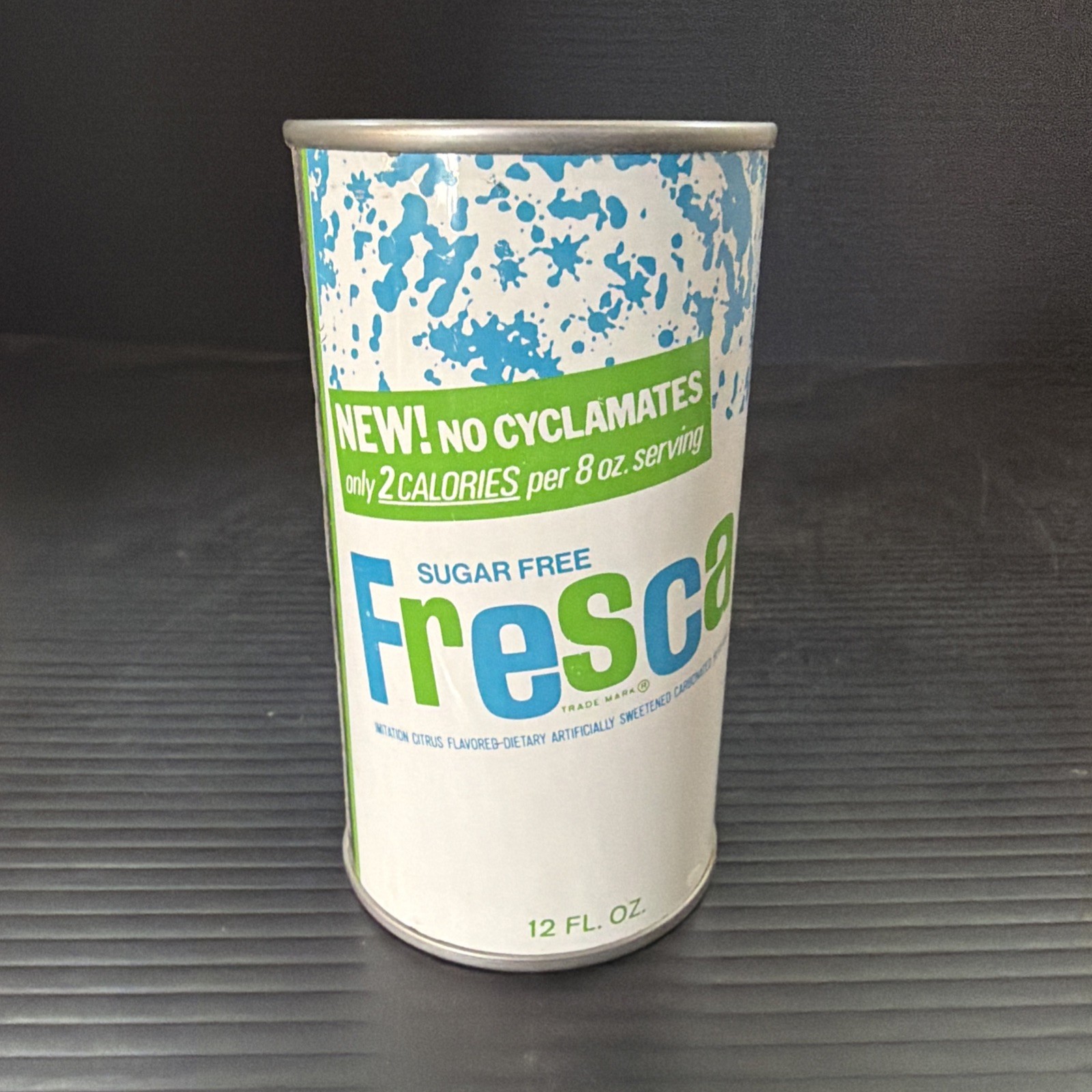 c1960s Fresca by Coca Cola Bottlers Inc Atlanta GA Juice Tab Steel Soda Can Nice
