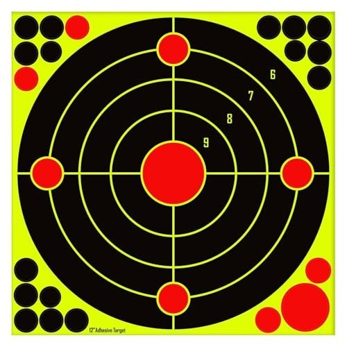 12X12 Inch Splatter Adhesive Targets Stickers 25 Pcs, Reactive Shooting Targets
