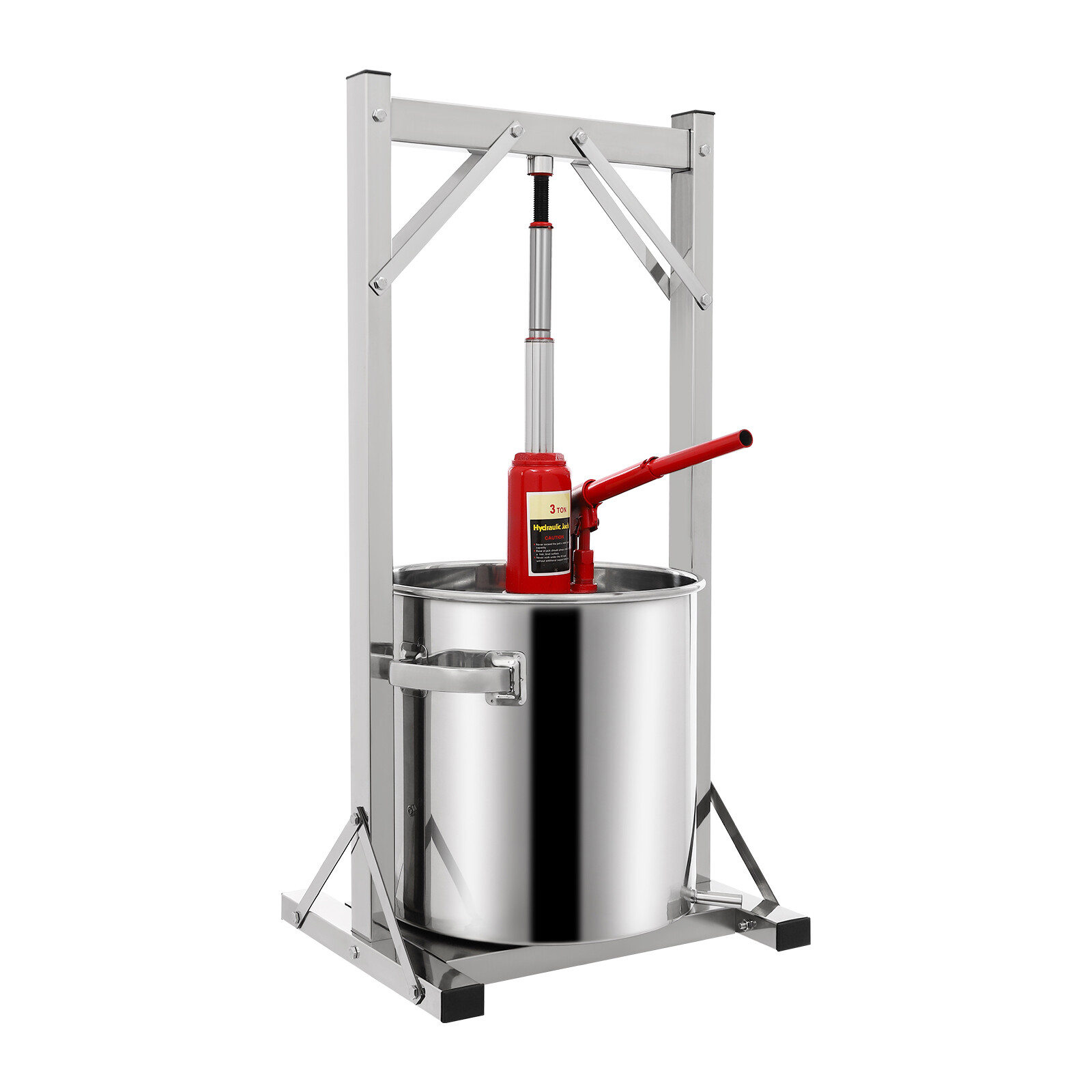 Fruit Wine Press, Stainless Steel Hydraulic Jack Press Extractor Silver