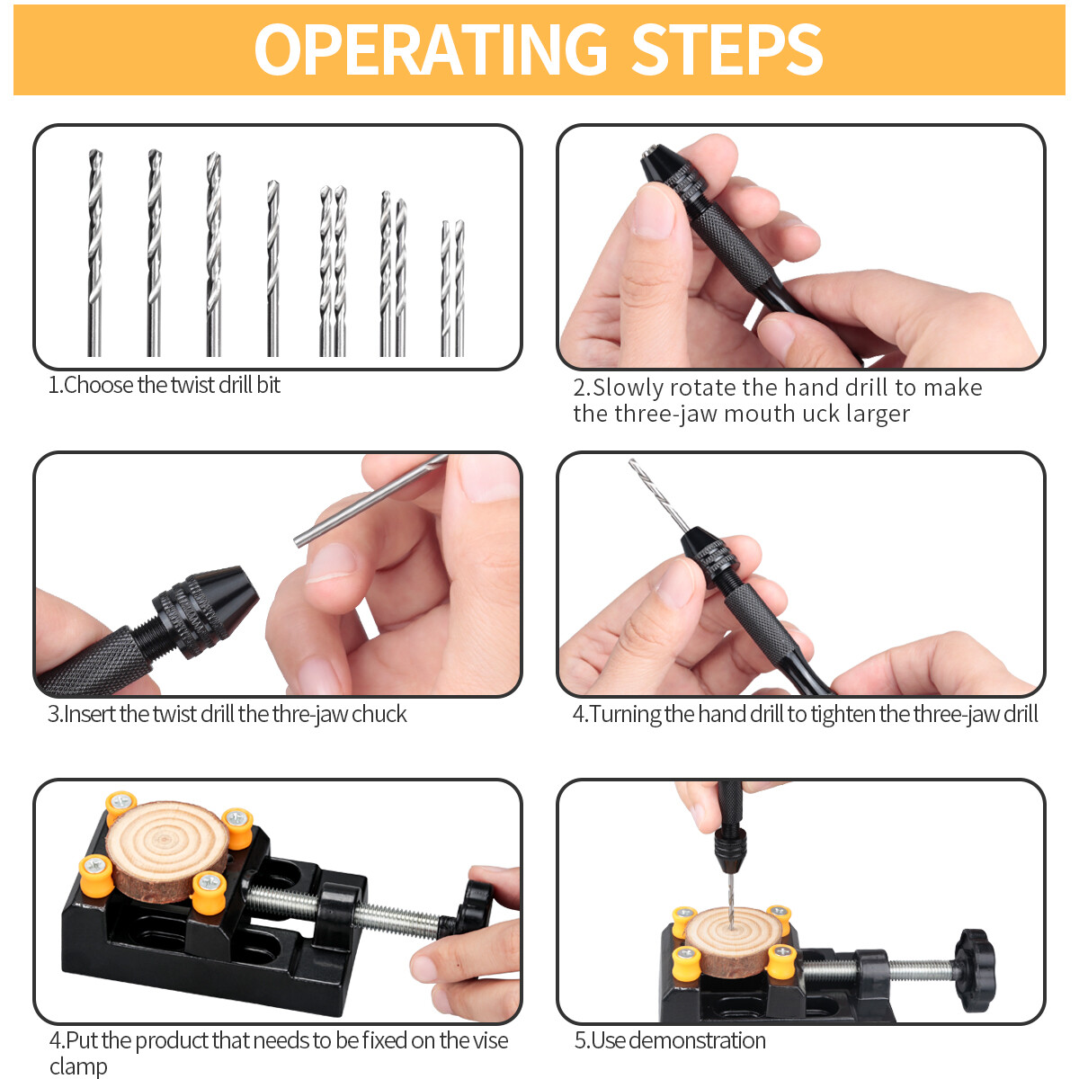 Precision Pin Vise Micro Drill Bits Hand Twist Drill Bits Set Rotary Tools Kit