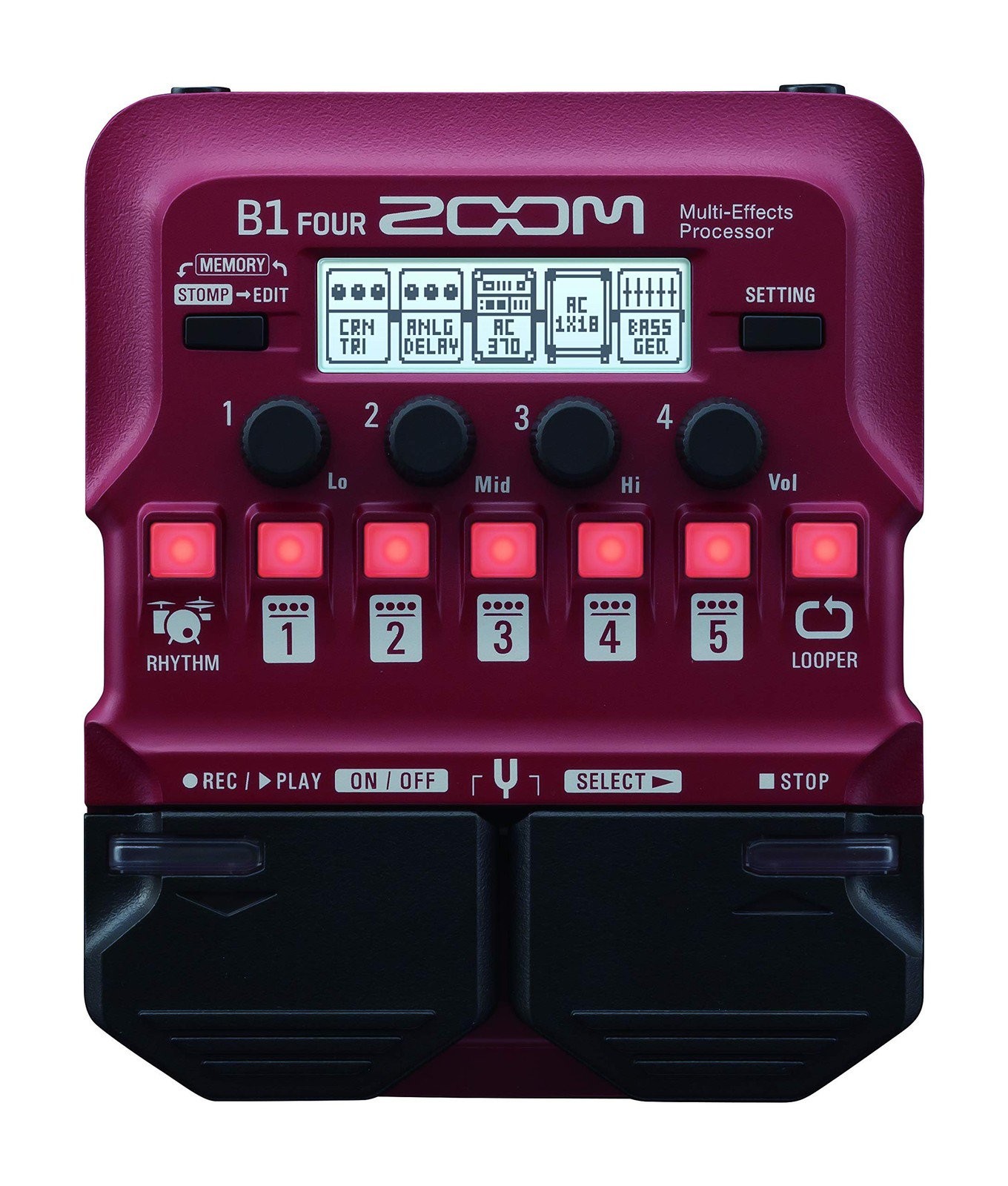 Zoom B1 FOUR Bass Multi-Effects Processor with 70+ Built-in Effects, Amp...