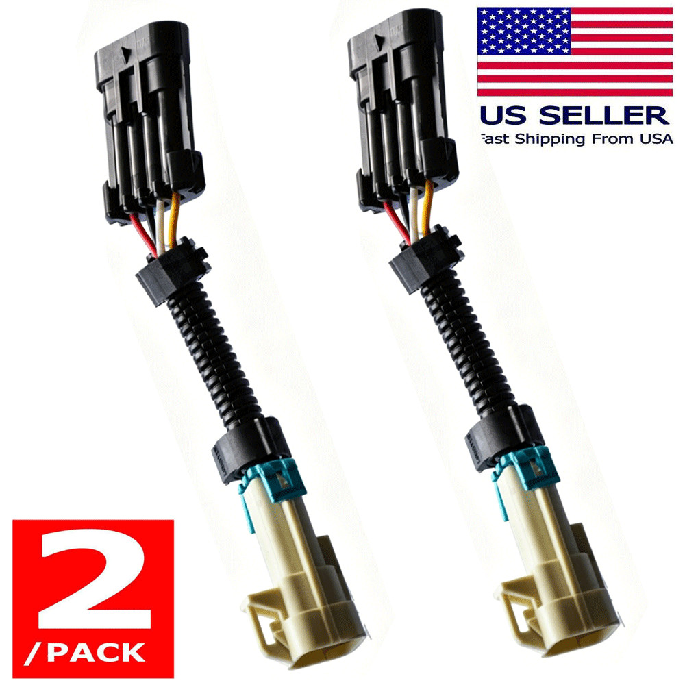 2pcs New O2 Oxygen Sensor Harness Grey Square 4 Pin to Flat 4 pin LS1 LT1 LT4