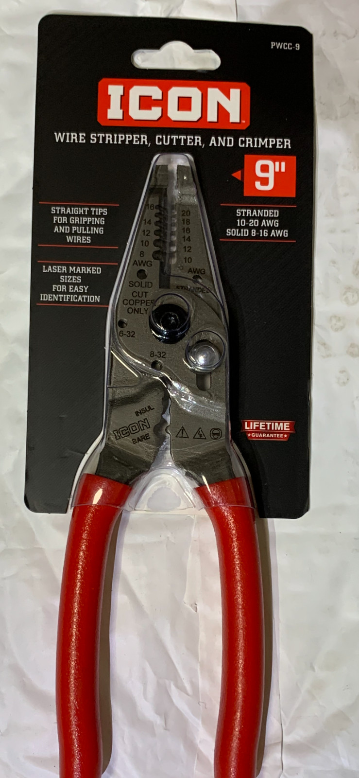 All NEW! Icon 9 Inch Wire Stripper, Cutter, and Crimper PWCC-9, 70400