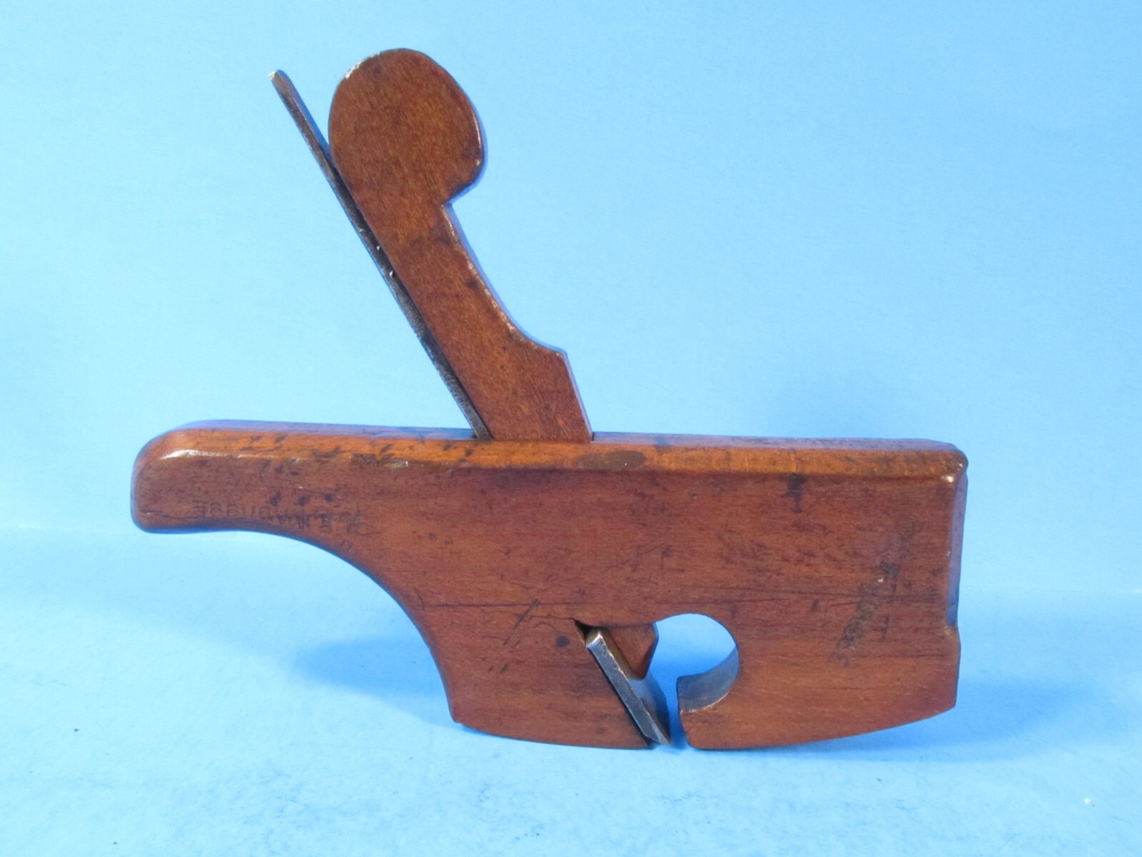 1700's coachmakers tailed & compassed wood rabbet molding plane ? & SWITSUR