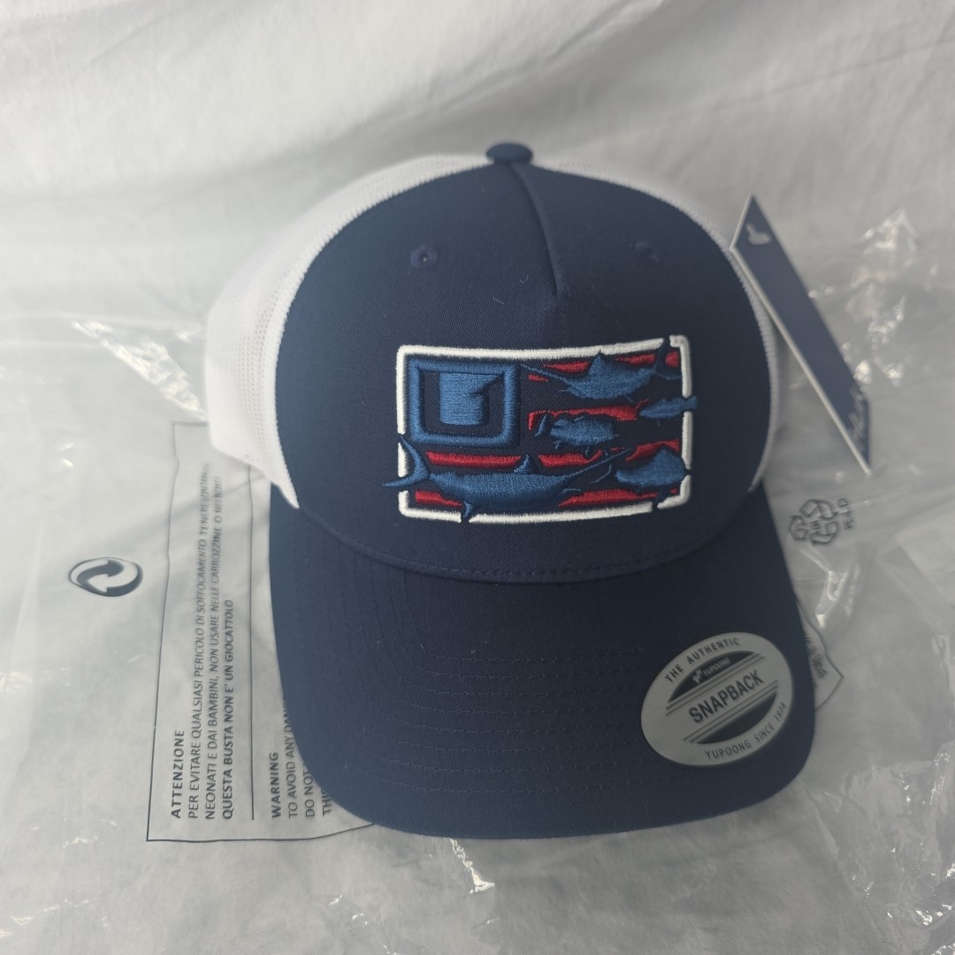 Huk Trophy Flag Trucker Hat Snapback Cap NWT (CRX)