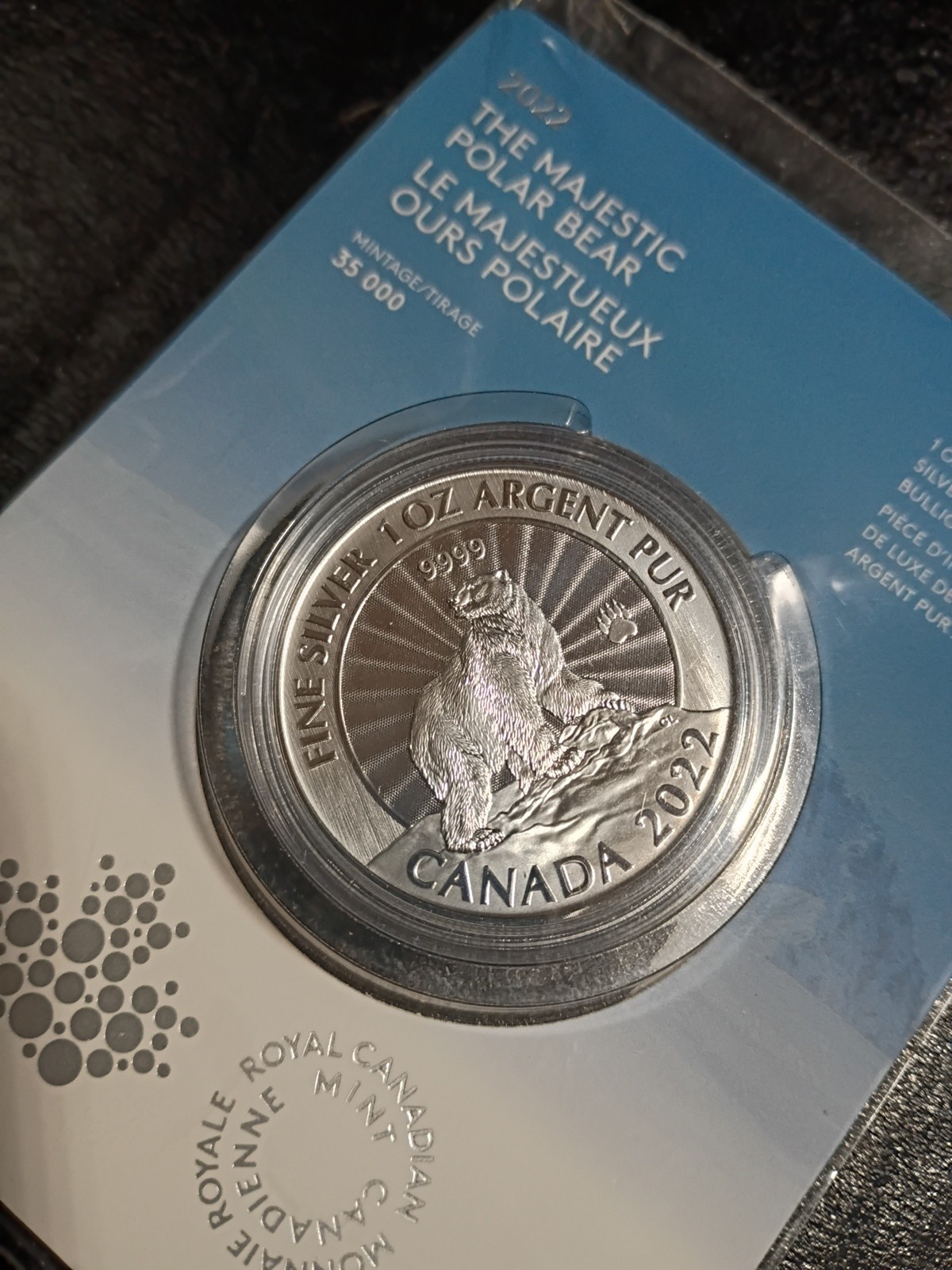 Majestic POLAR BEAR 2022 CANADA 1oz .9999 *Original mint-dated packaging