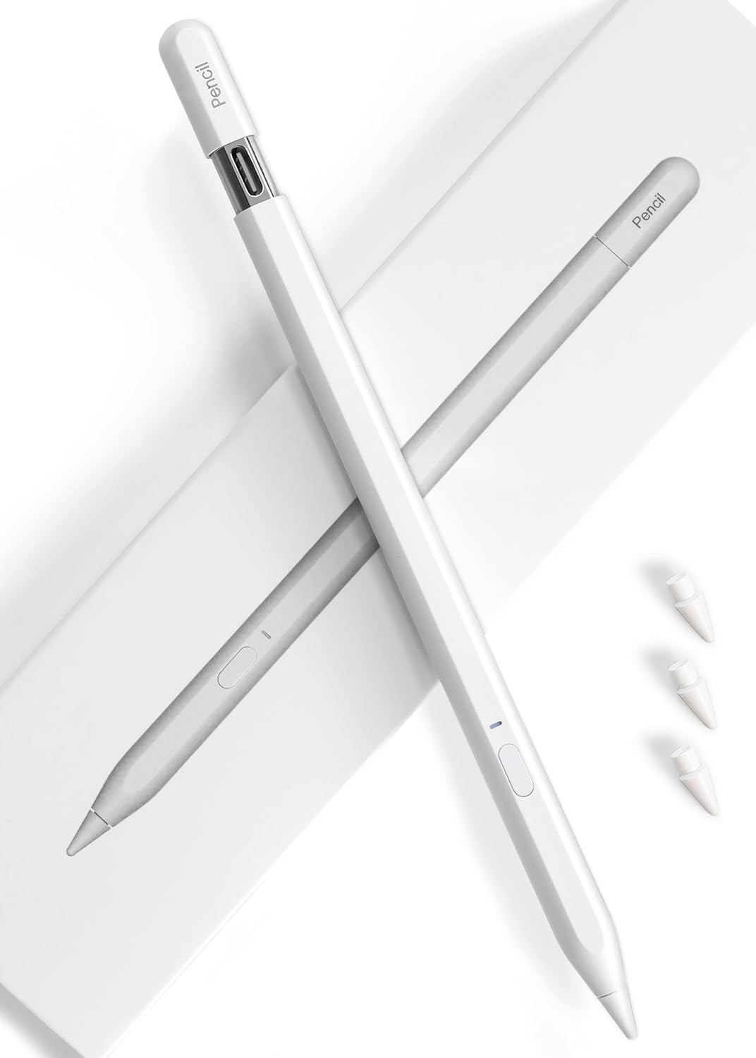 Pencil USB-C for Ipad 2018-2026: Hidden-Port Stylus with Bluetooth Shortcuts, Ti