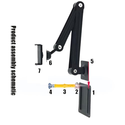 Adjustable Wall Mount Tablet & Phone Holder, 360° Rotating, 4-12.9 inch
