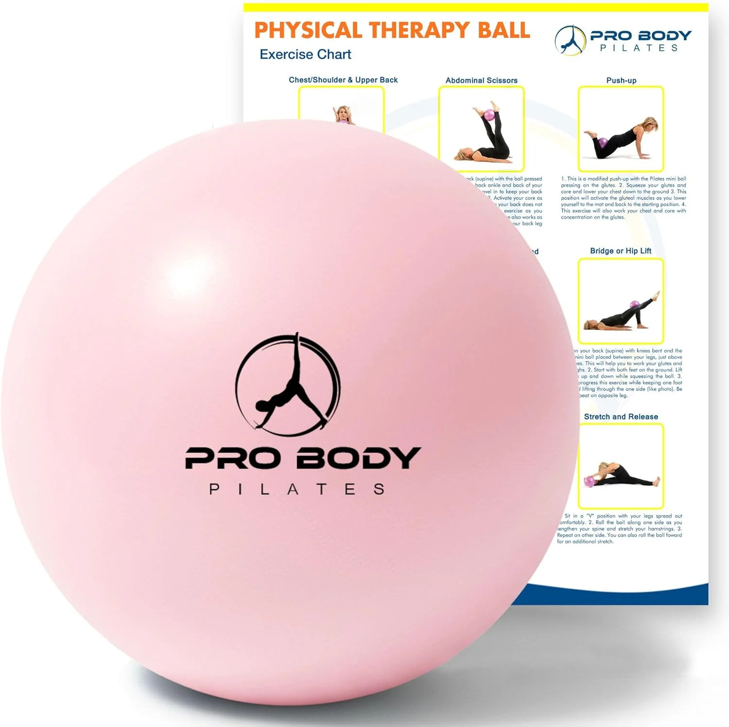 Pilates Exercise Balls Physical Therapy - 9 Inch Small Exercise Ball for