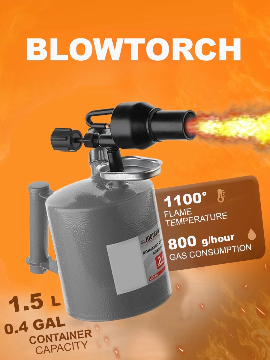 BLOW TORCH BLOWLAMP BLOWPIPE 1.5 LITER LAMP FUEL PETROL GASOLINE ENGLISH MANUAL