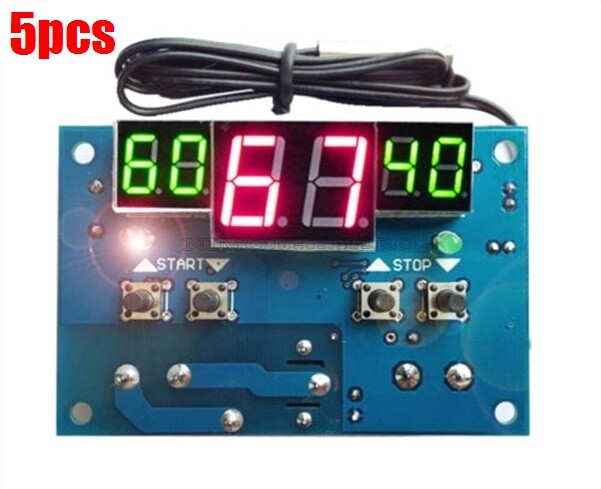 5Pcs 12V Intelligent Digital Led Thermostat -9°C - 99°C Temperature Controlle ww