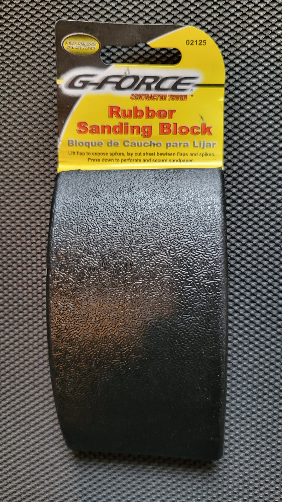 G-FORCE 02125 Rubber Sanding Block  5"x2-5/8"  NEW