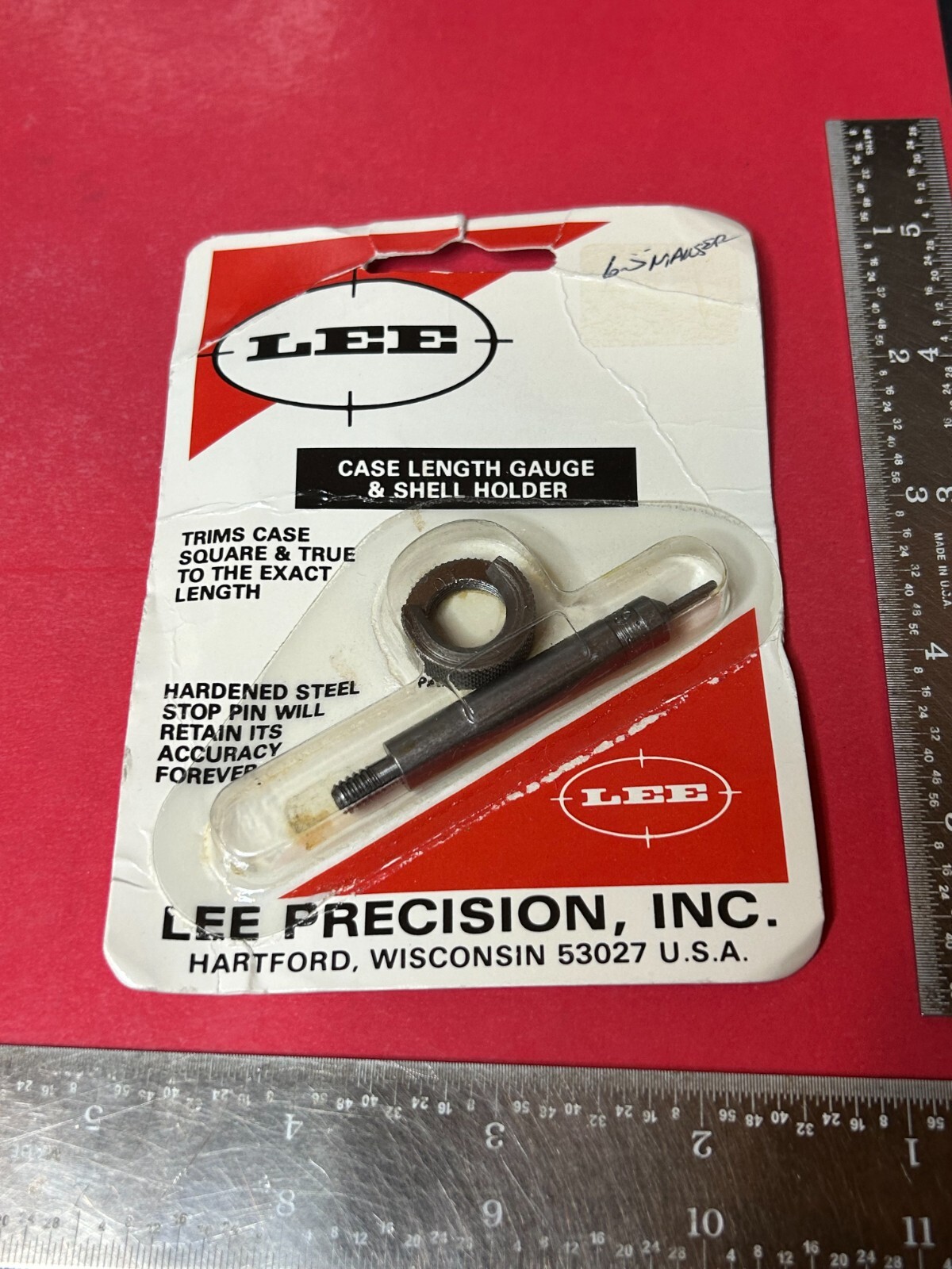 Lee case length gauge and shell holder for trimmer 6.5 Mauser NEW