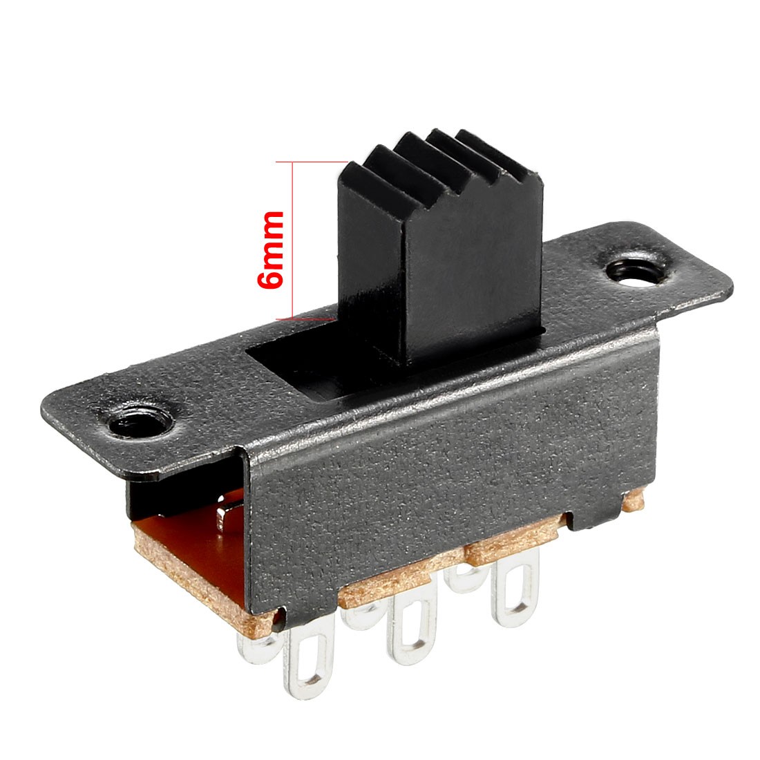 5Pcs 6mm Vertical Slide Switch DPDT 6 Terminals PCB Panel Latching