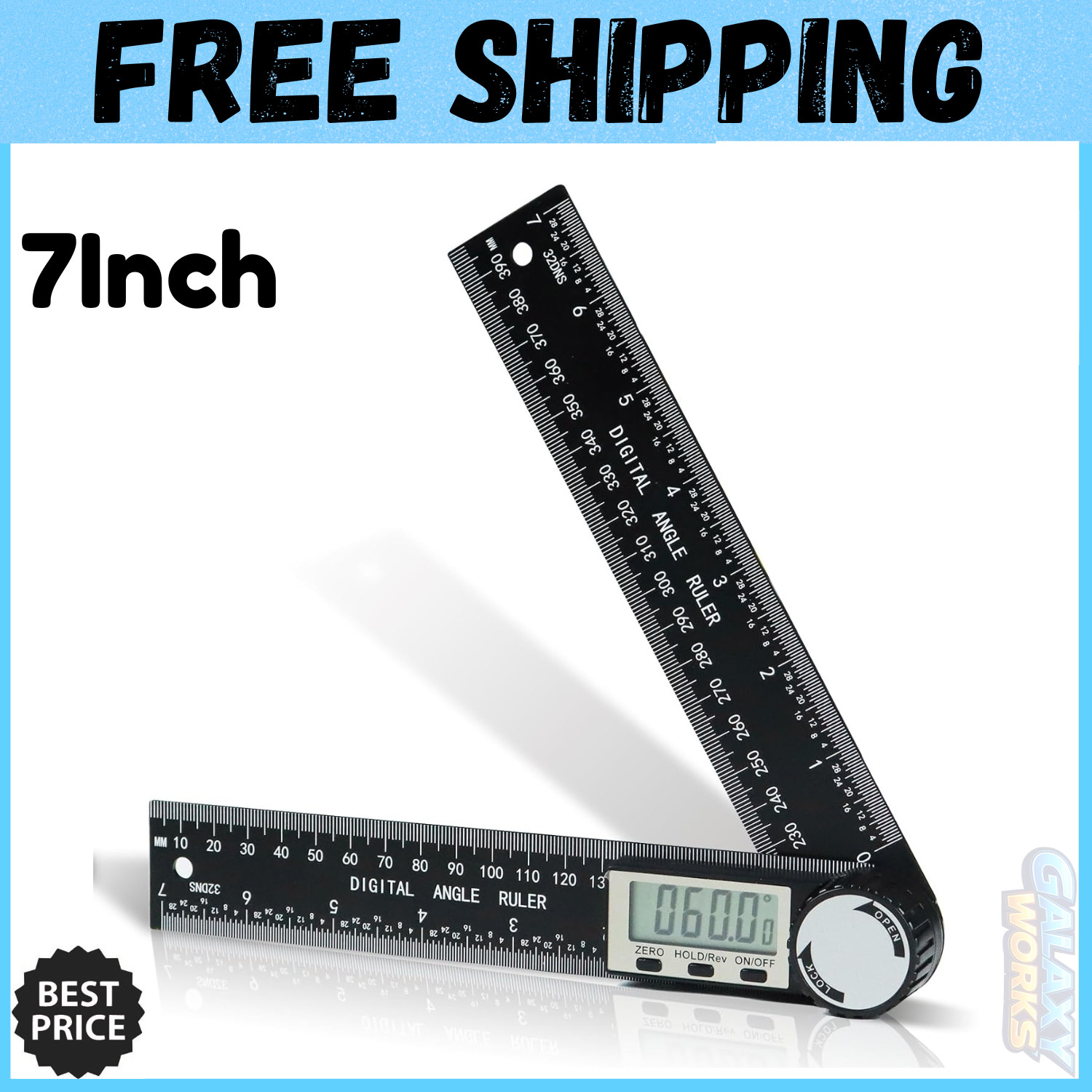 Third Generation Protractor Angle Finder Digital Angle Ruler with 7Inch 200Mm
