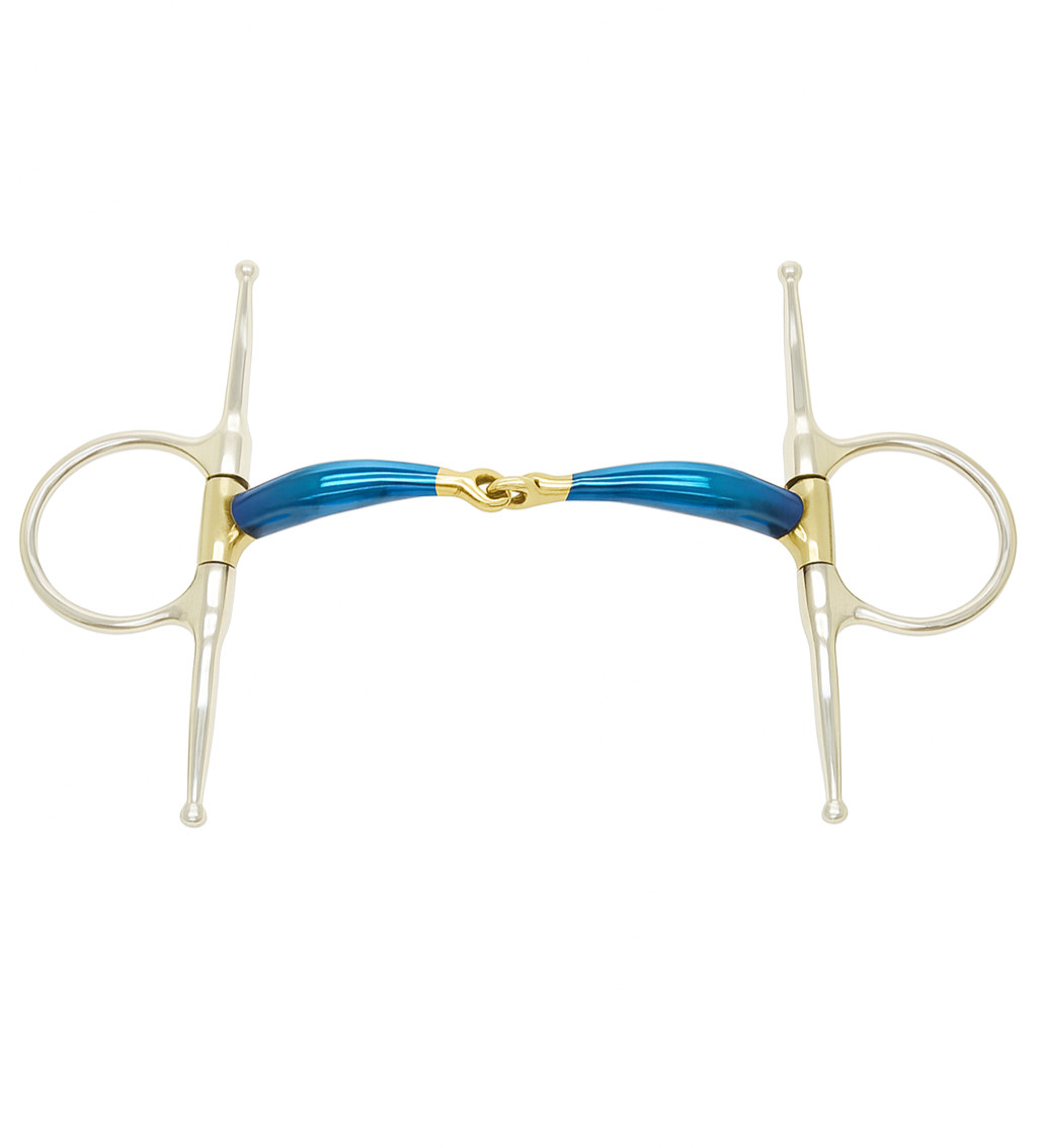 Bombers Full Cheek Snaffle Bit – Blue Sweet Iron Mouthpiece Riding Control Bit