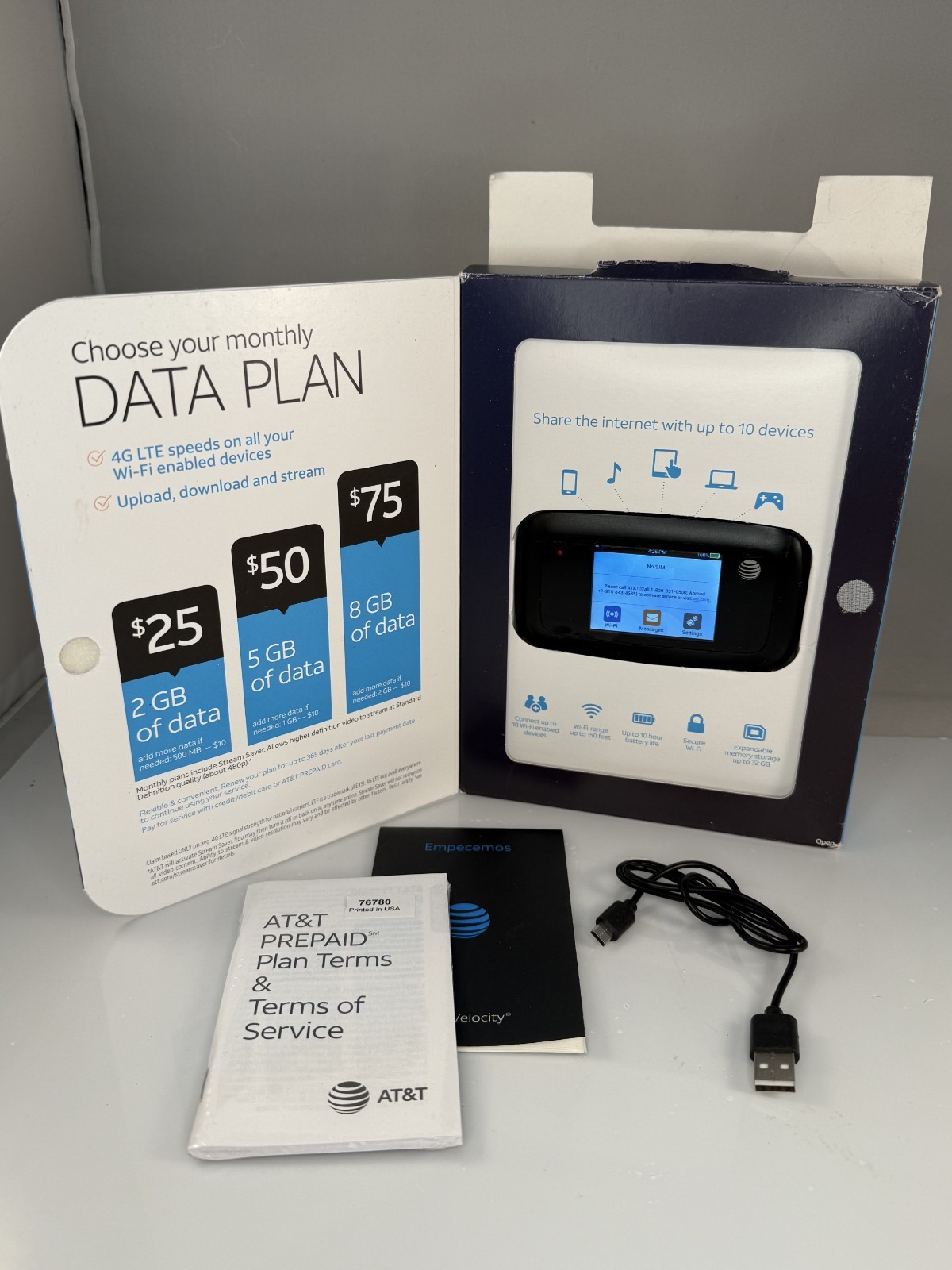 AT&T Velocity MF923 Mobile Pre-paid Wi-Fi Hotspot Wireless Router