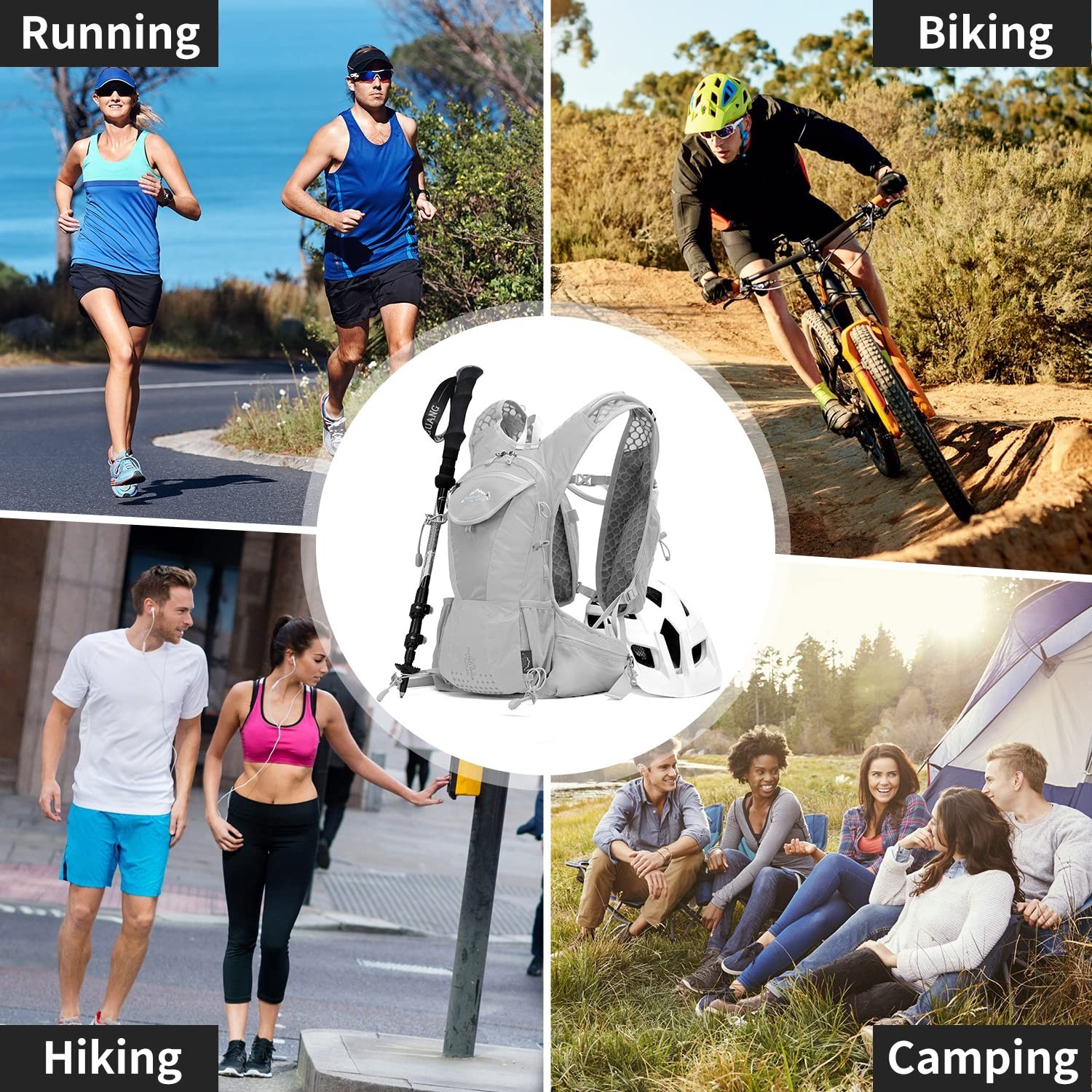 Hydration Pack Backpack, Lightweight Water Backpack with 2L Leakproof Hydrati...