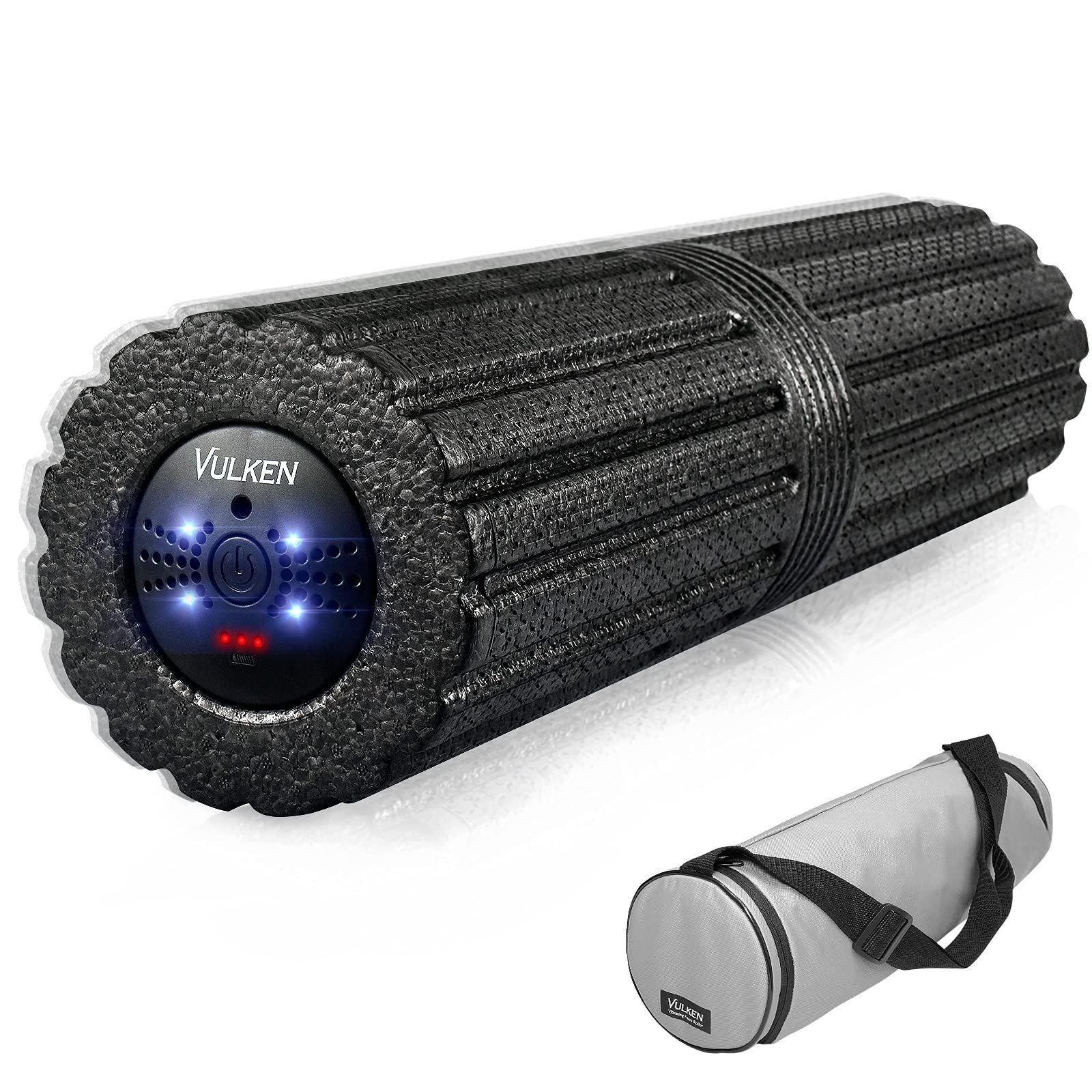 Vibrating Foam Roller 17 Inch Electric Deep Tissue Massager 4 Speeds Muscle Reco