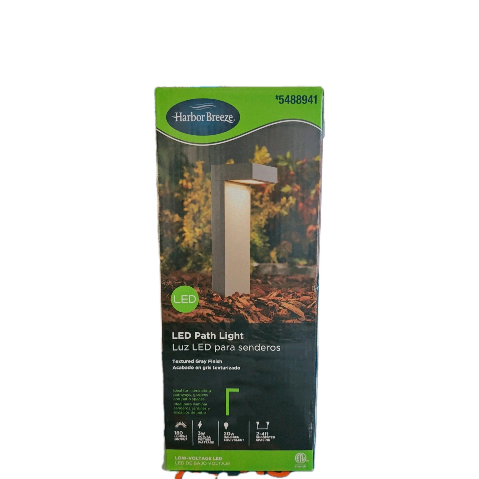 Harbor Breeze 5488941 LED Path Light Textured Gray Finish 180 Lumens Low Voltage